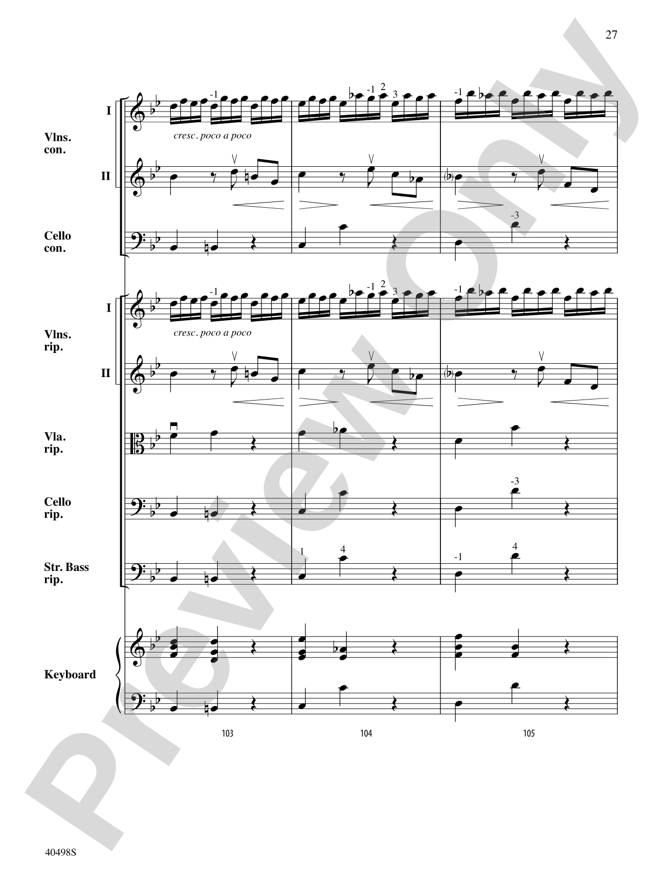Musette from Concerto Grosso No. 6: String Orchestra Conductor Score & Parts