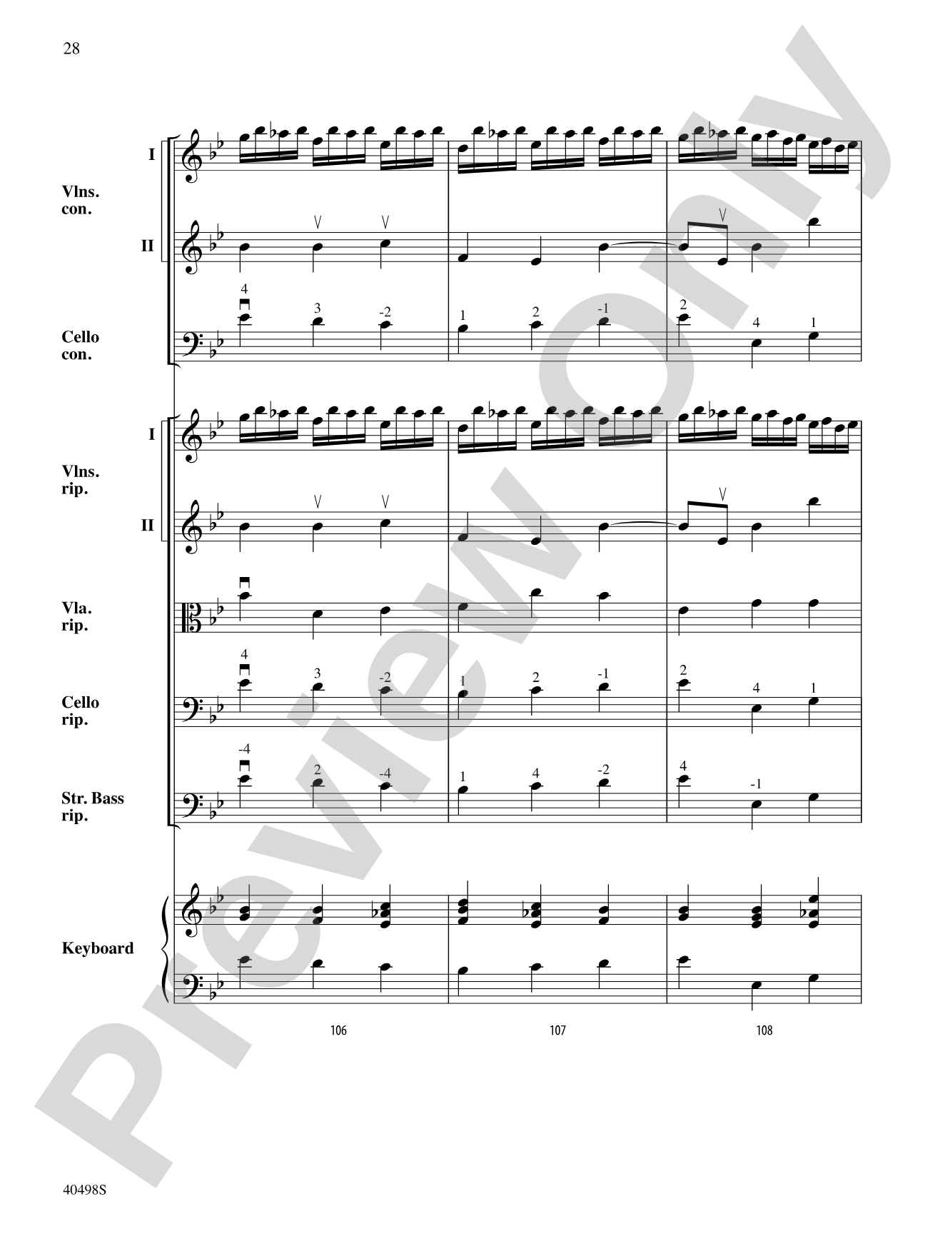 Musette from Concerto Grosso No. 6: String Orchestra Conductor Score & Parts