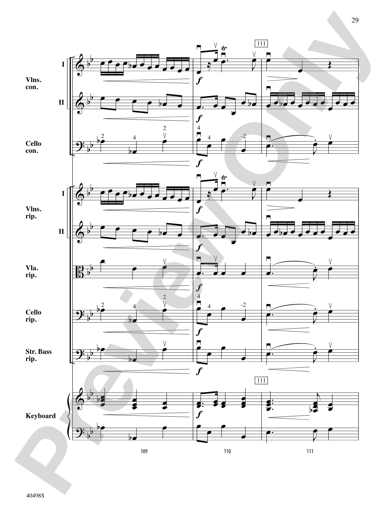 Musette from Concerto Grosso No. 6: String Orchestra Conductor Score & Parts