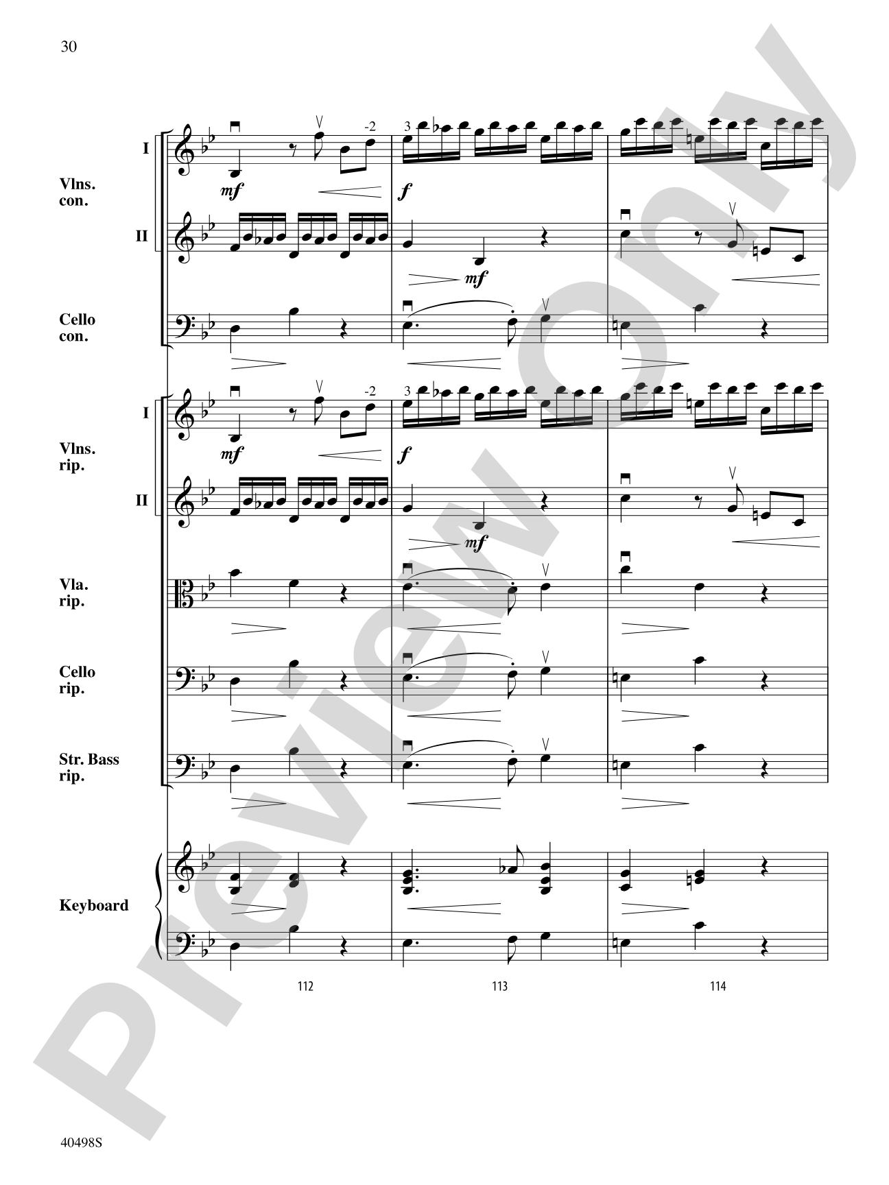 Musette from Concerto Grosso No. 6: String Orchestra Conductor Score & Parts