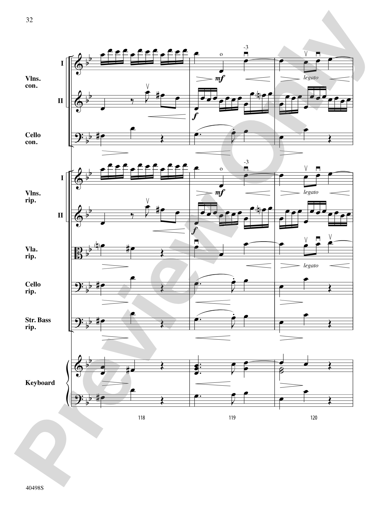 Musette from Concerto Grosso No. 6: String Orchestra Conductor Score & Parts
