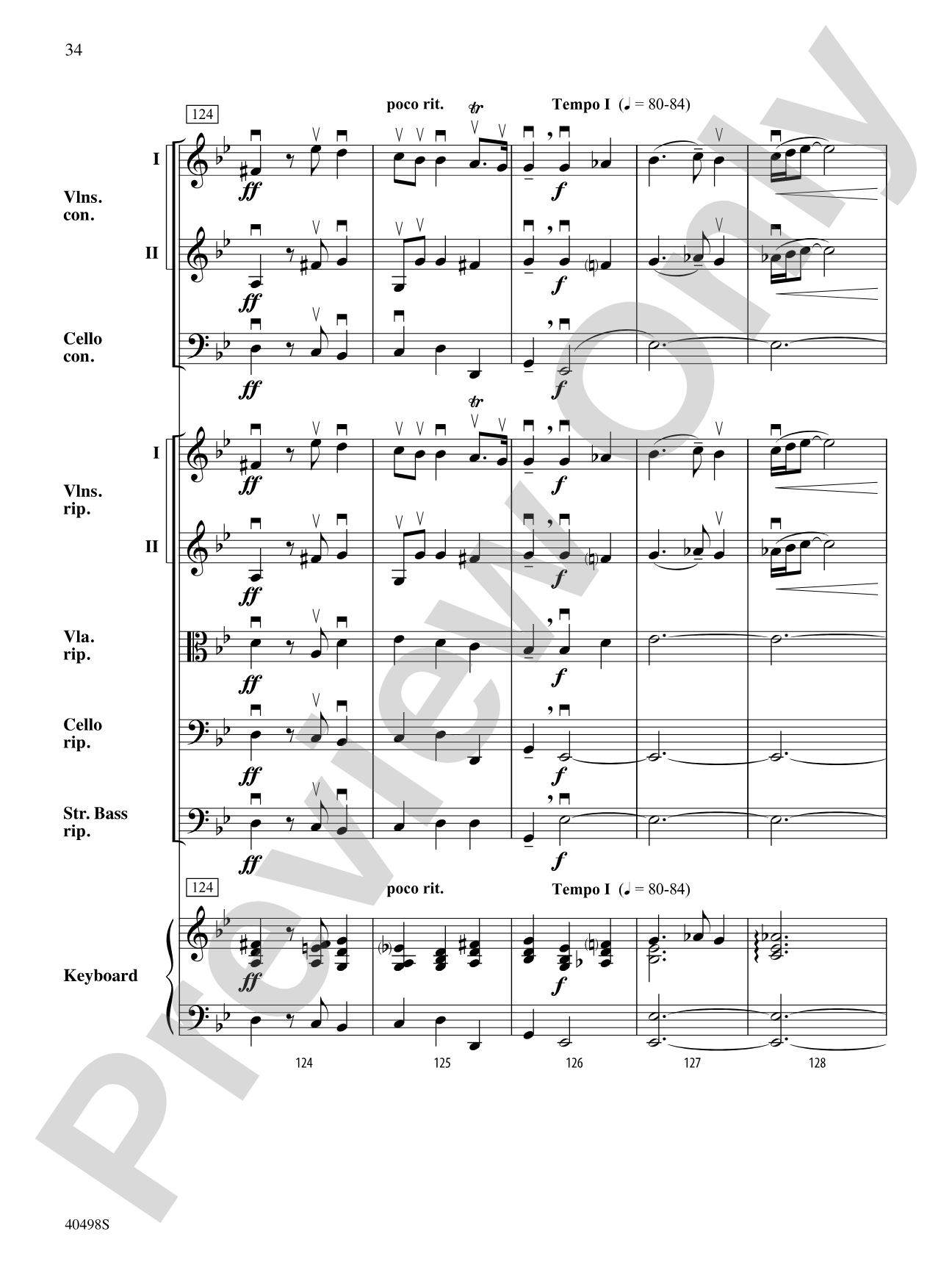 Musette from Concerto Grosso No. 6: String Orchestra Conductor Score & Parts