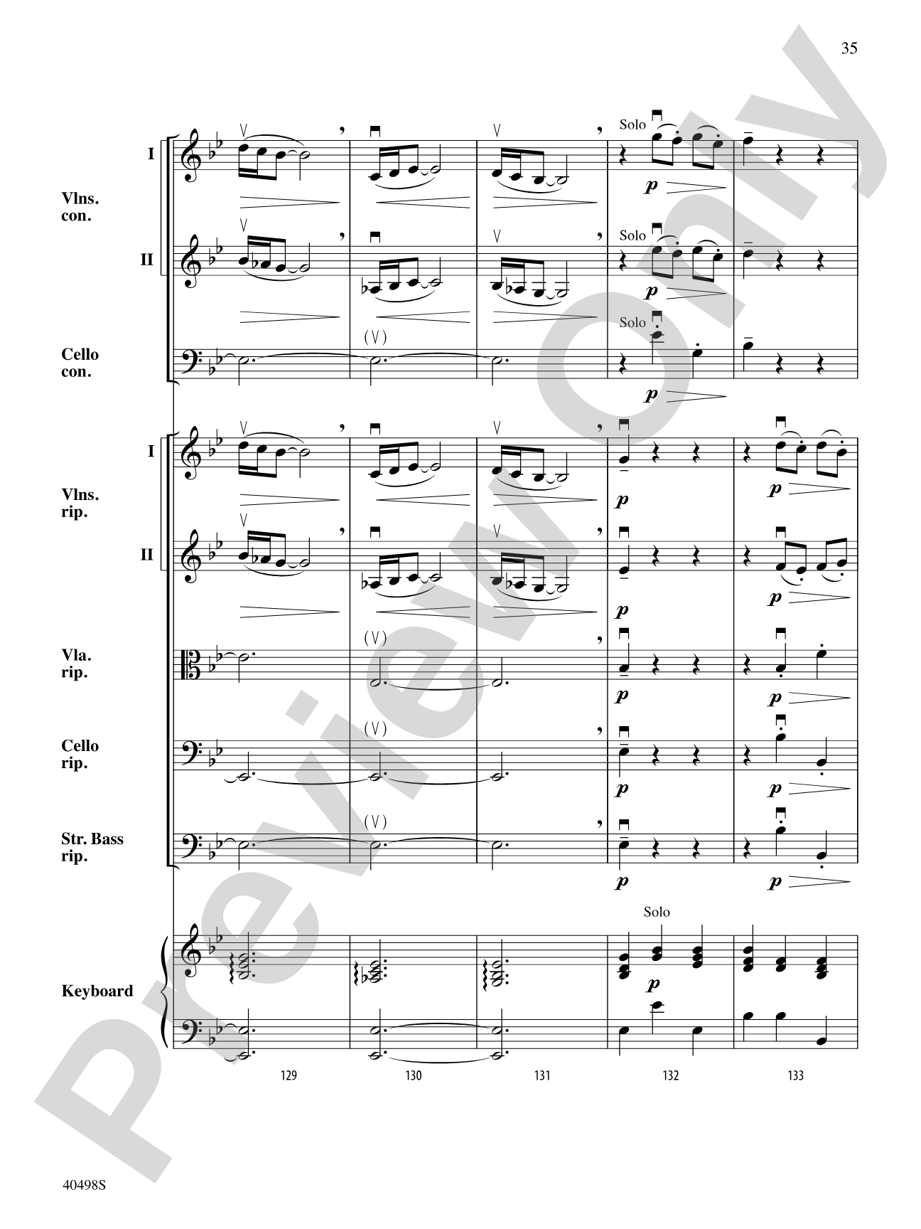 Musette from Concerto Grosso No. 6: String Orchestra Conductor Score & Parts