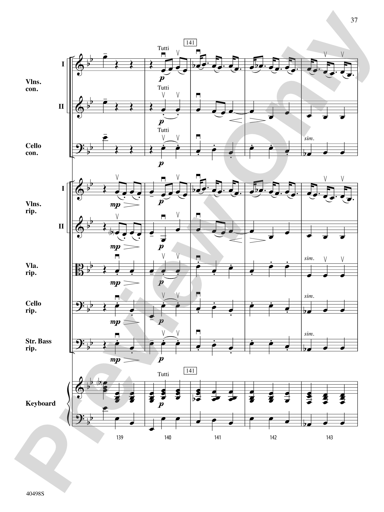 Musette from Concerto Grosso No. 6: String Orchestra Conductor Score & Parts