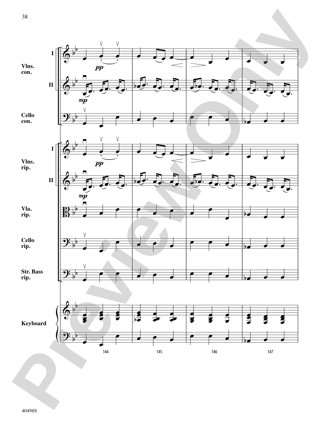 Musette from Concerto Grosso No. 6: String Orchestra Conductor Score & Parts