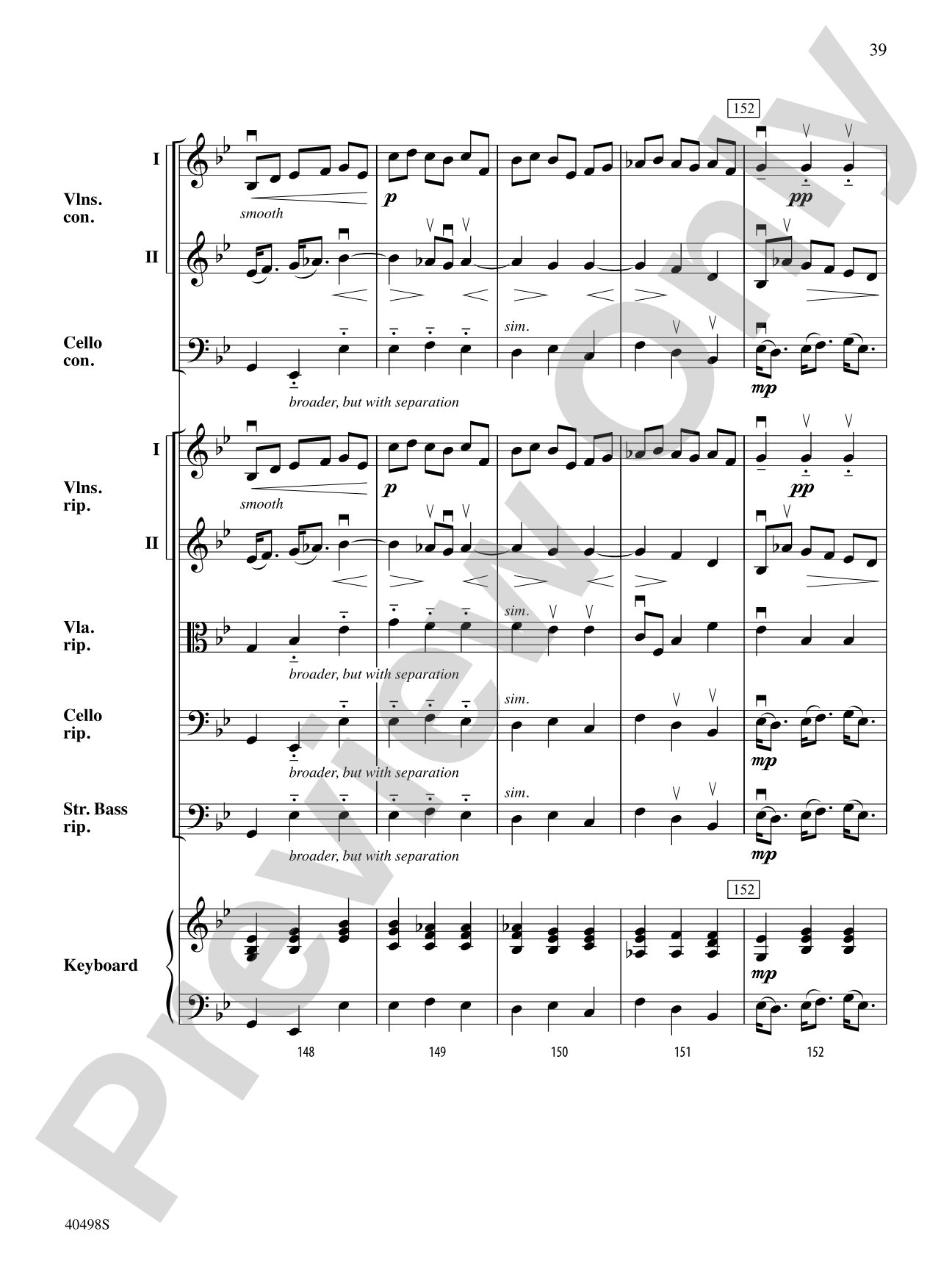 Musette from Concerto Grosso No. 6: String Orchestra Conductor Score & Parts