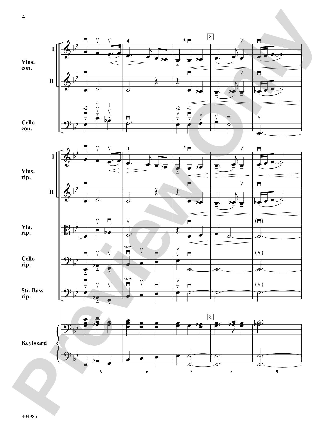 Musette from Concerto Grosso No. 6: String Orchestra Conductor Score & Parts