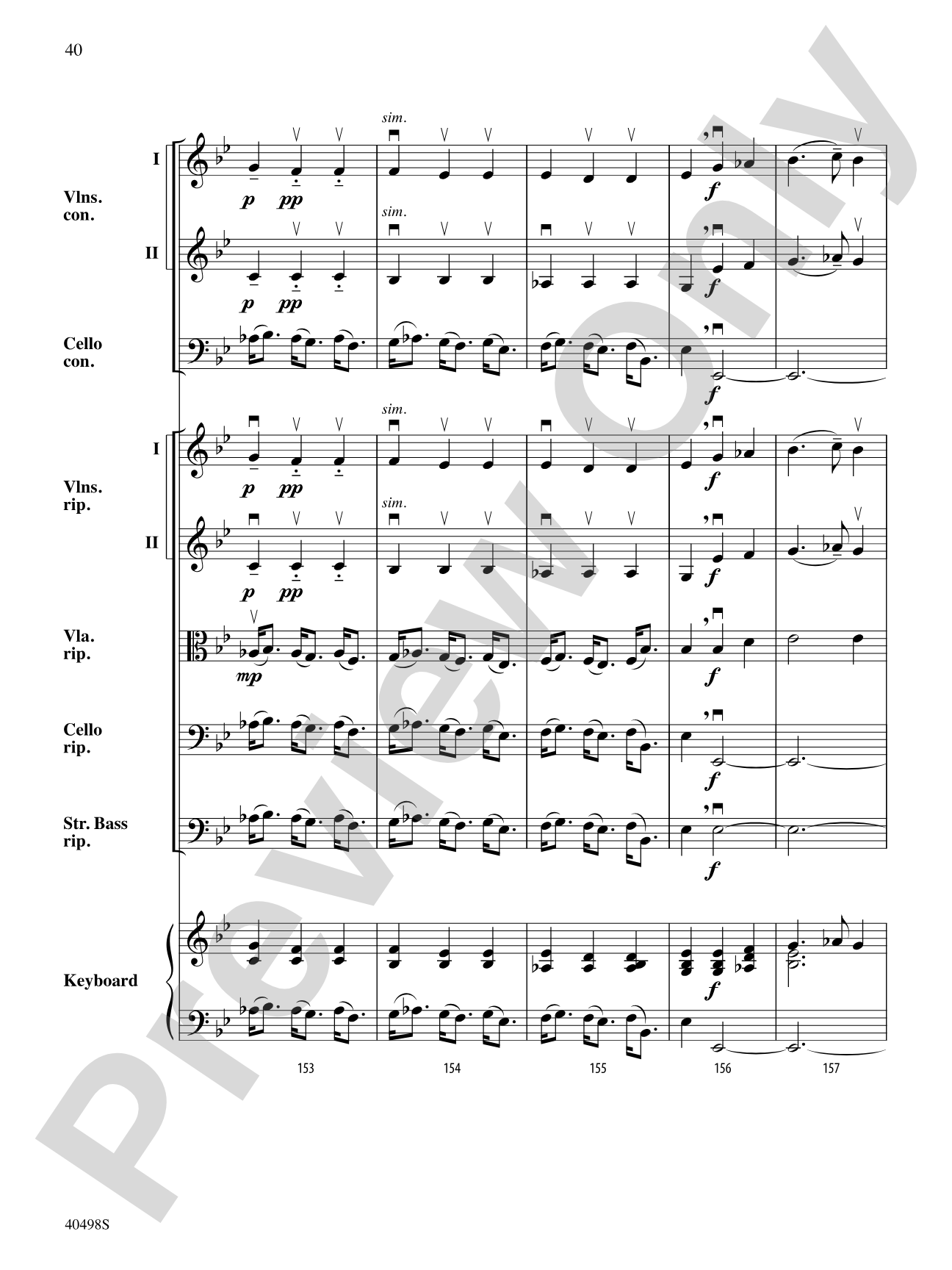 Musette from Concerto Grosso No. 6: String Orchestra Conductor Score & Parts