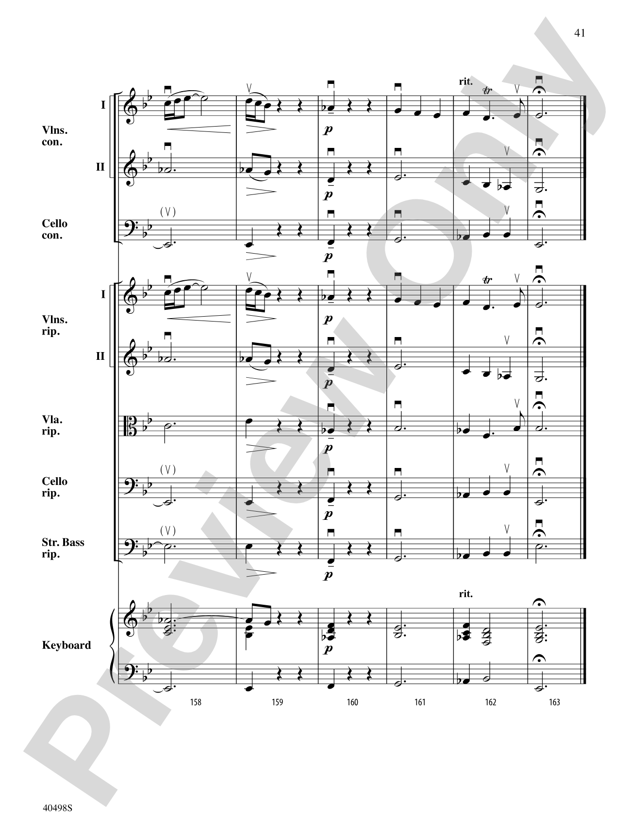 Musette from Concerto Grosso No. 6: String Orchestra Conductor Score & Parts