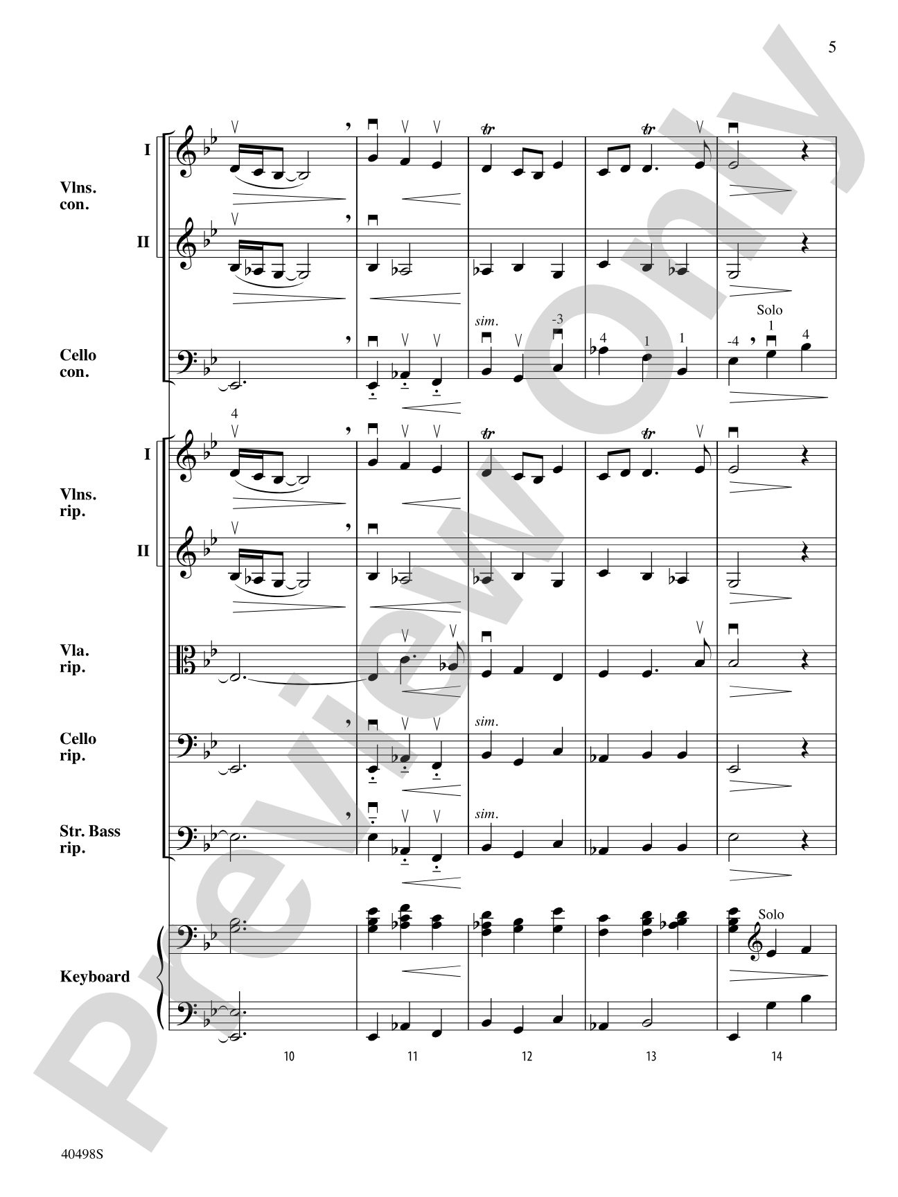 Musette from Concerto Grosso No. 6: String Orchestra Conductor Score & Parts