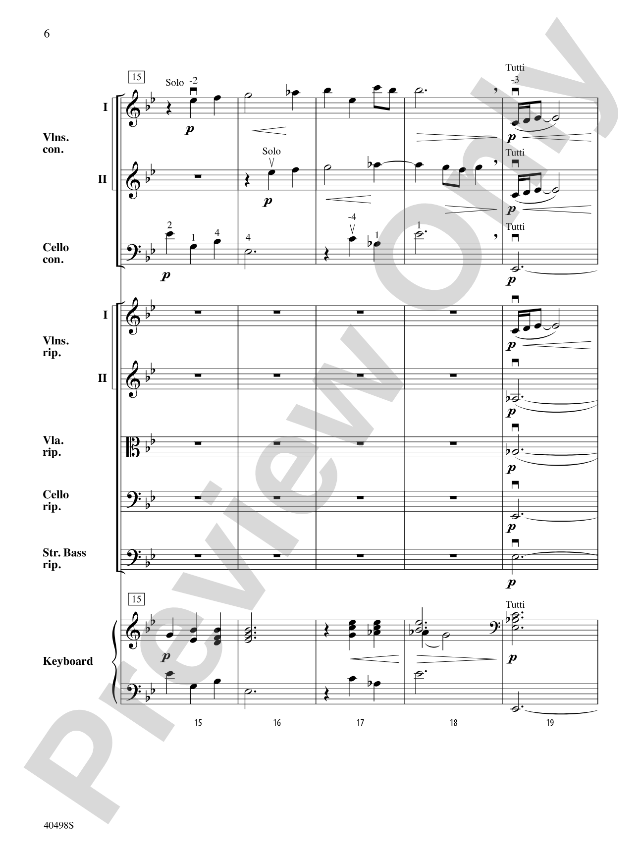 Musette from Concerto Grosso No. 6: String Orchestra Conductor Score & Parts