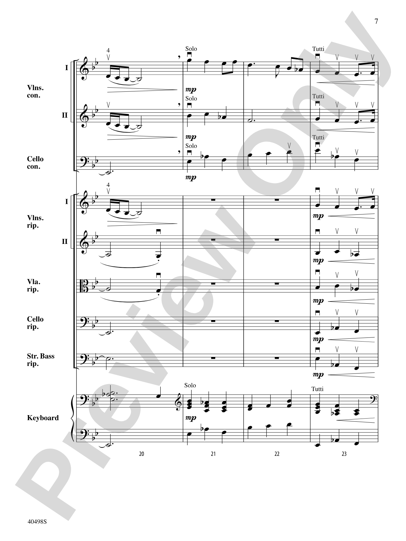 Musette from Concerto Grosso No. 6: String Orchestra Conductor Score & Parts
