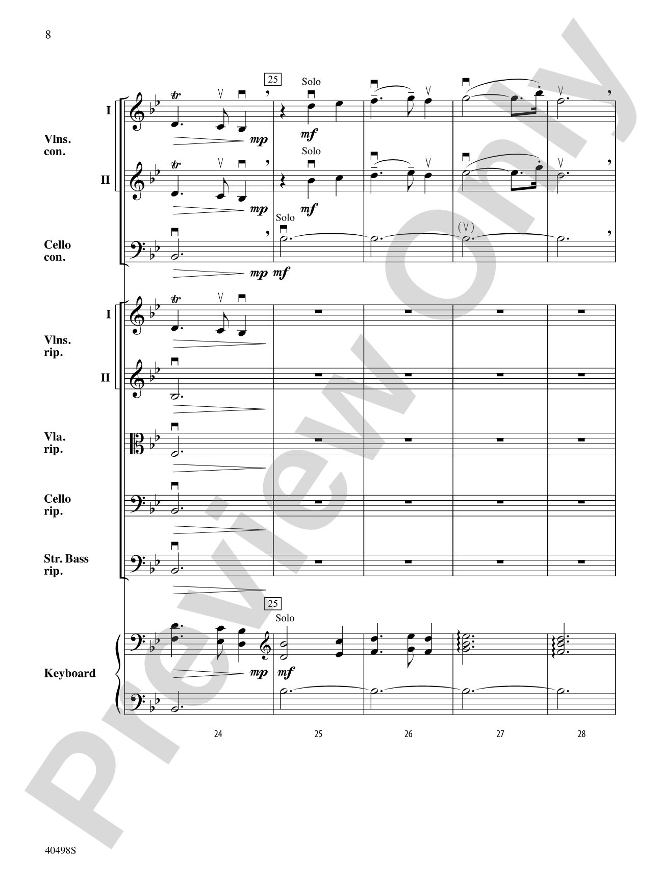 Musette from Concerto Grosso No. 6: String Orchestra Conductor Score & Parts