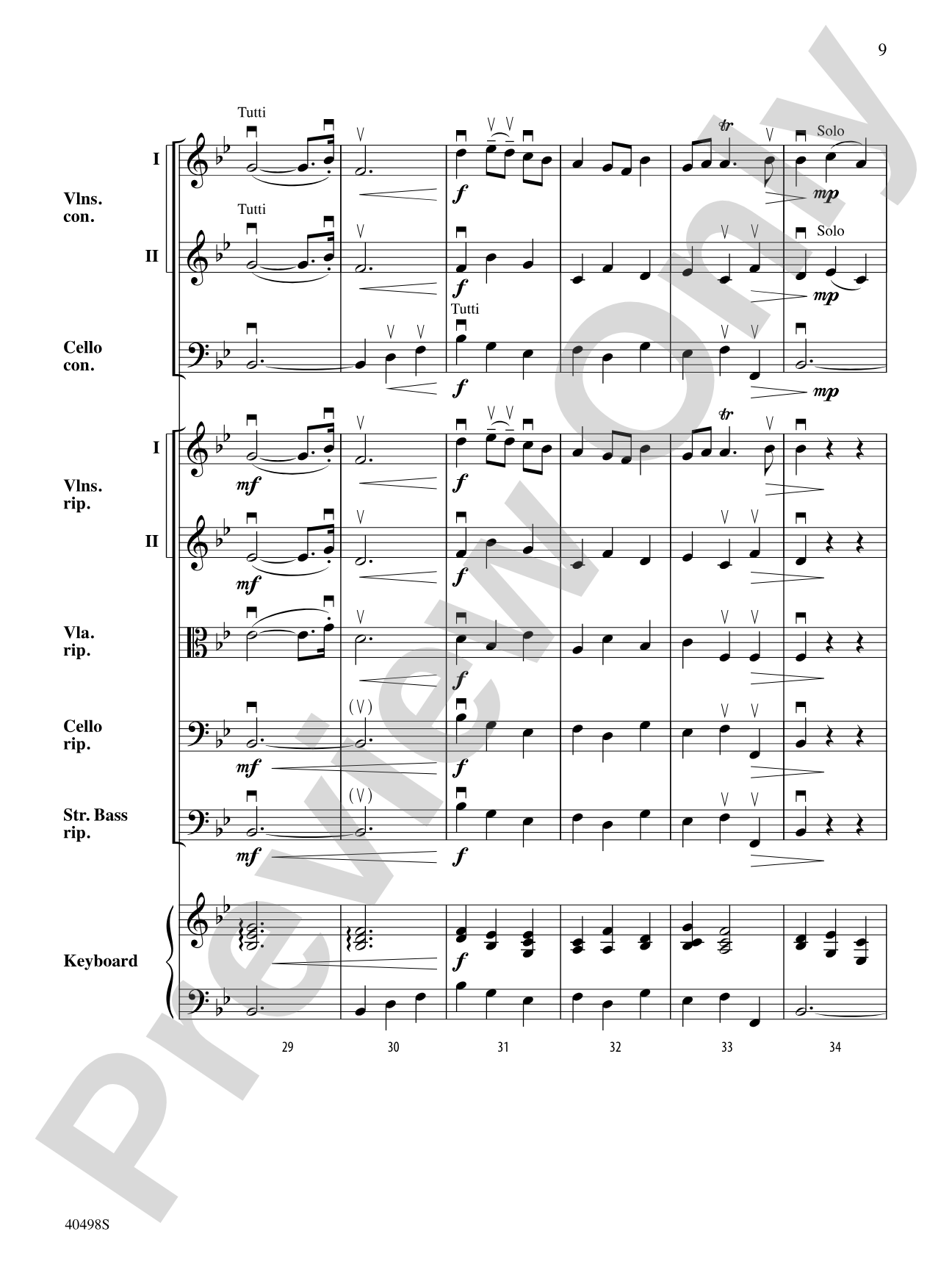 Musette from Concerto Grosso No. 6: String Orchestra Conductor Score & Parts