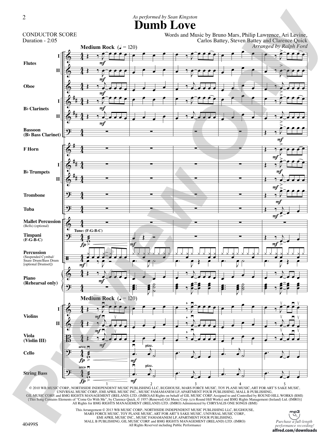 Dumb Love: Full Orchestra Conductor Score & Parts
