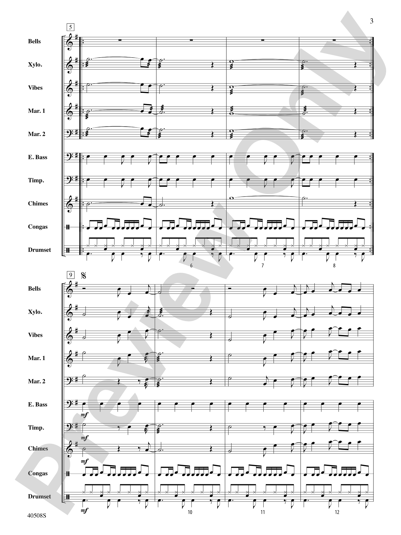 Separate Ways (Worlds Apart): Percussion Ensemble Conductor Score & Parts