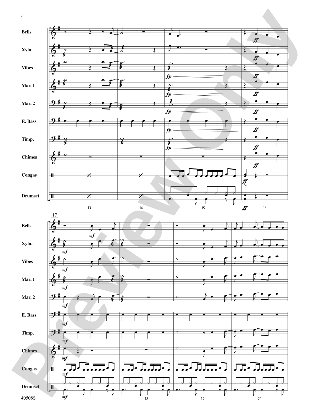 Separate Ways (Worlds Apart): Percussion Ensemble Conductor Score & Parts