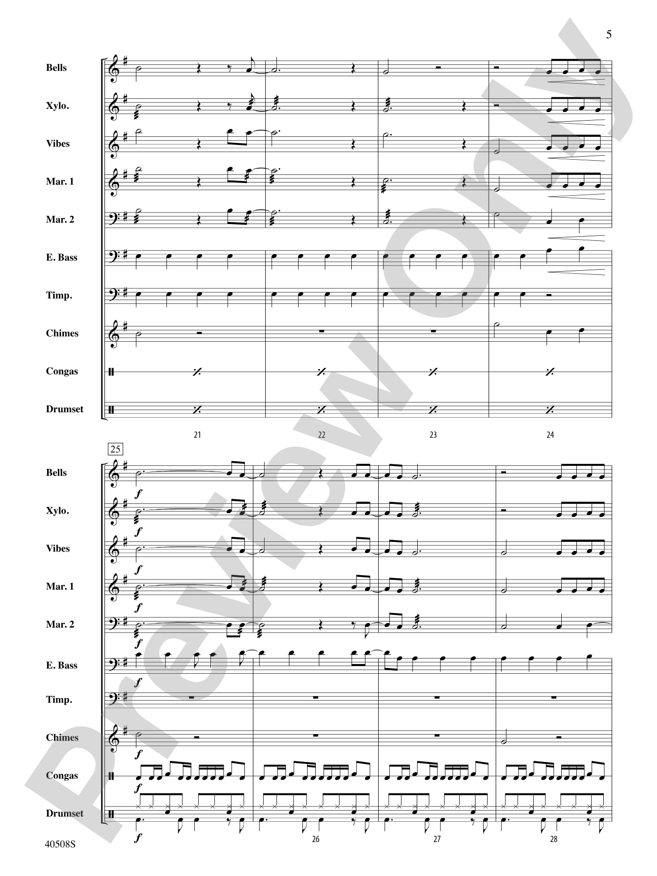 Separate Ways (Worlds Apart): Percussion Ensemble Conductor Score & Parts