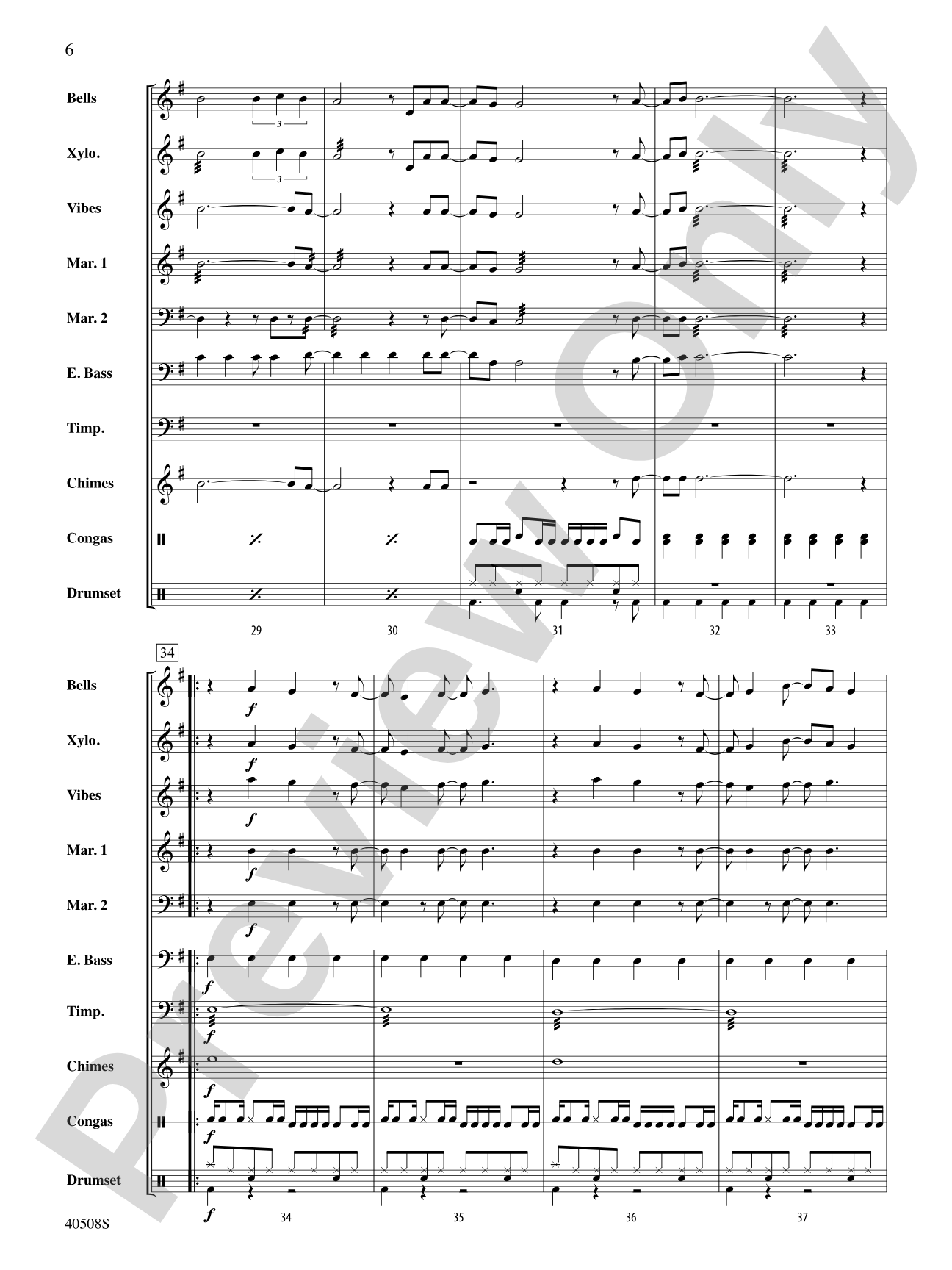 Separate Ways (Worlds Apart): Percussion Ensemble Conductor Score & Parts