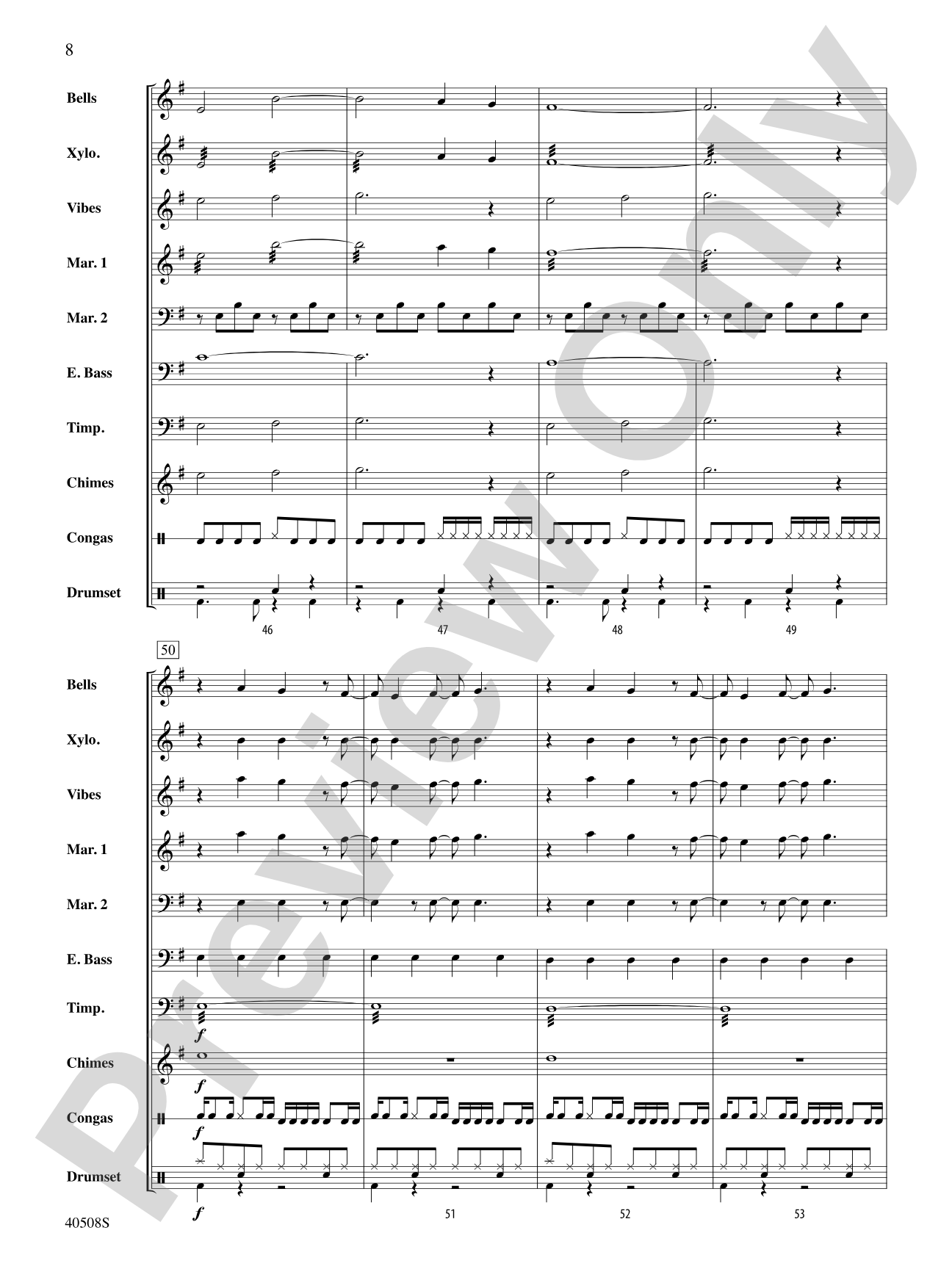Separate Ways (Worlds Apart): Percussion Ensemble Conductor Score & Parts