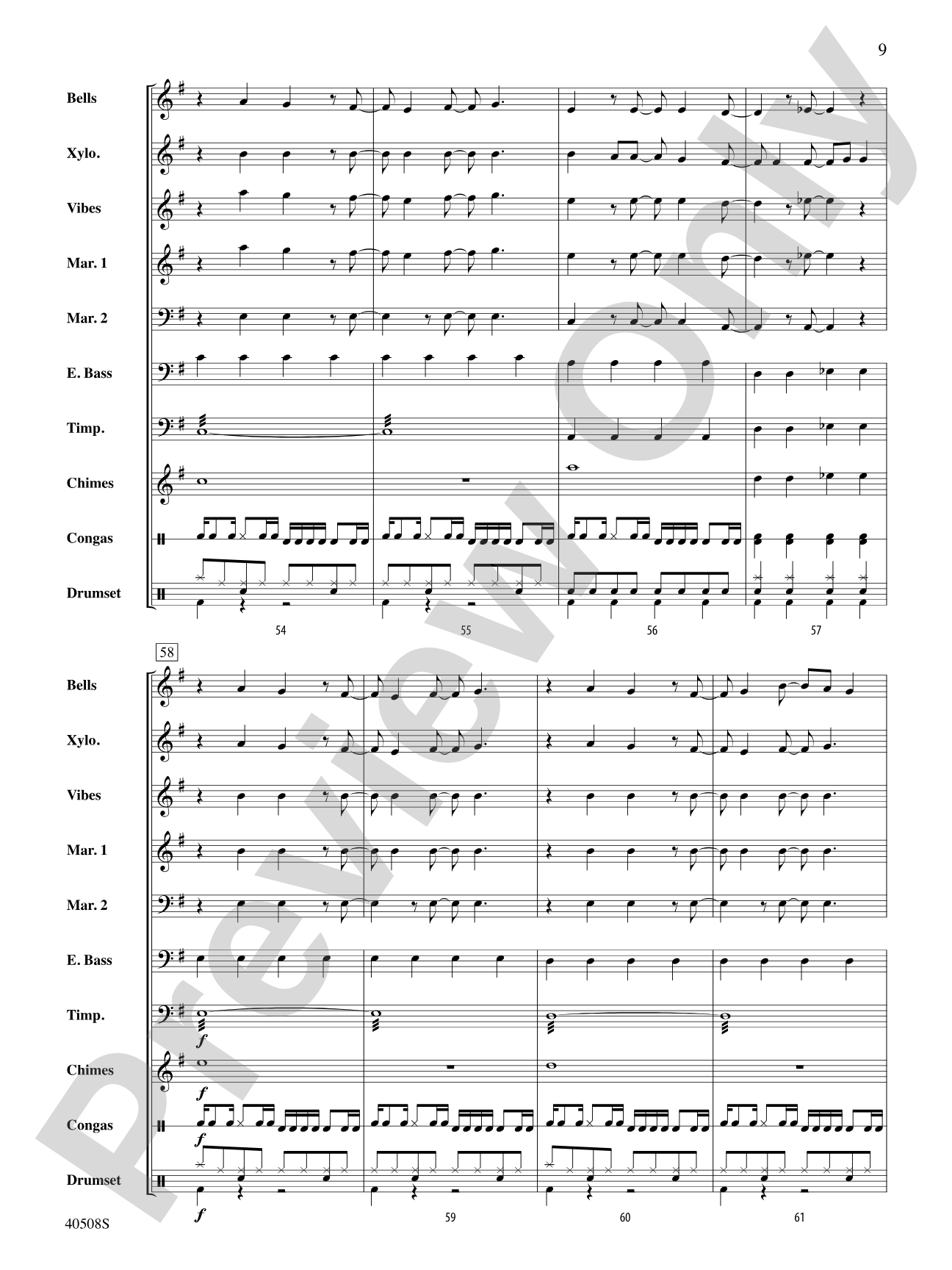 Separate Ways (Worlds Apart): Percussion Ensemble Conductor Score & Parts