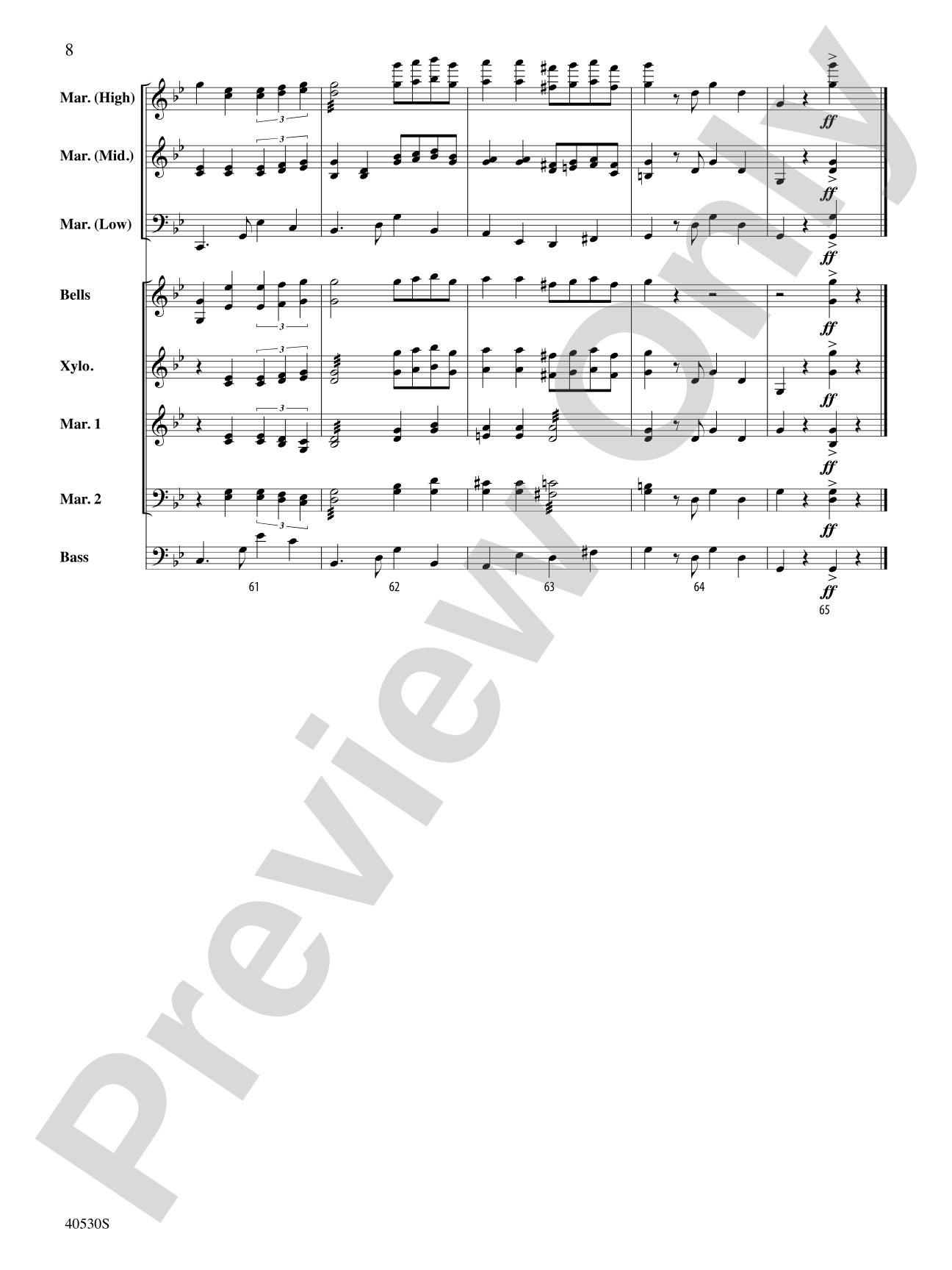 Por Una Cabeza: Percussion Ensemble Conductor Score & Parts