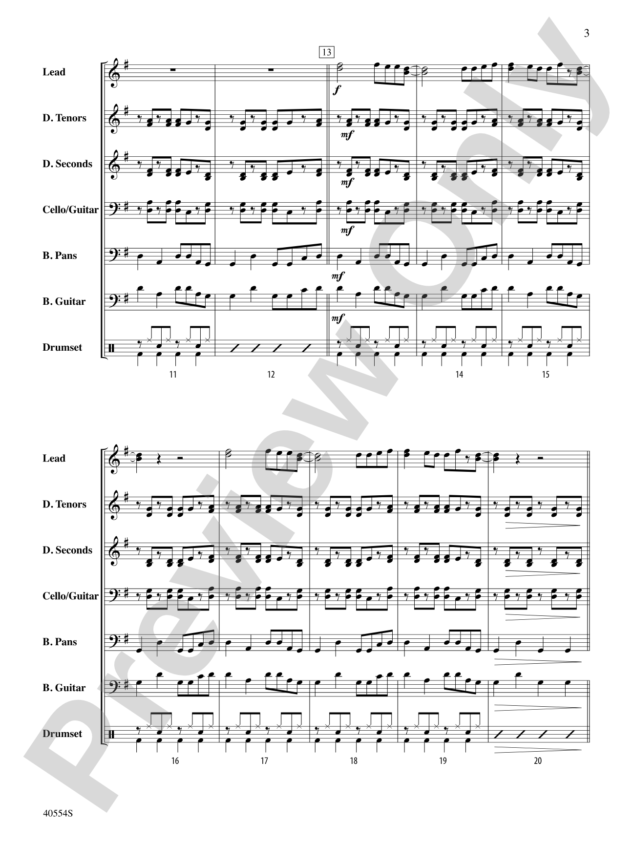 Bang the Drum All Day: Steel Drum Conductor Score & Parts