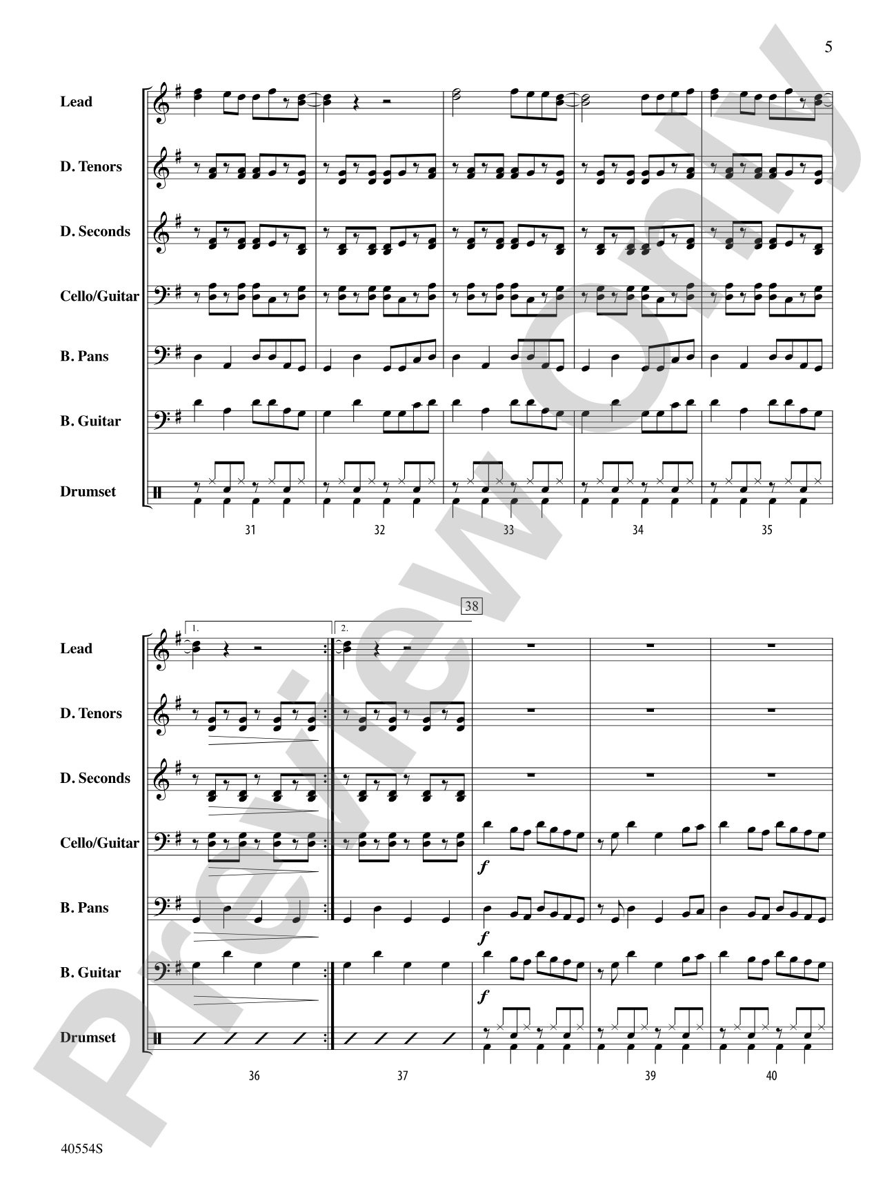 Bang the Drum All Day: Steel Drum Conductor Score & Parts