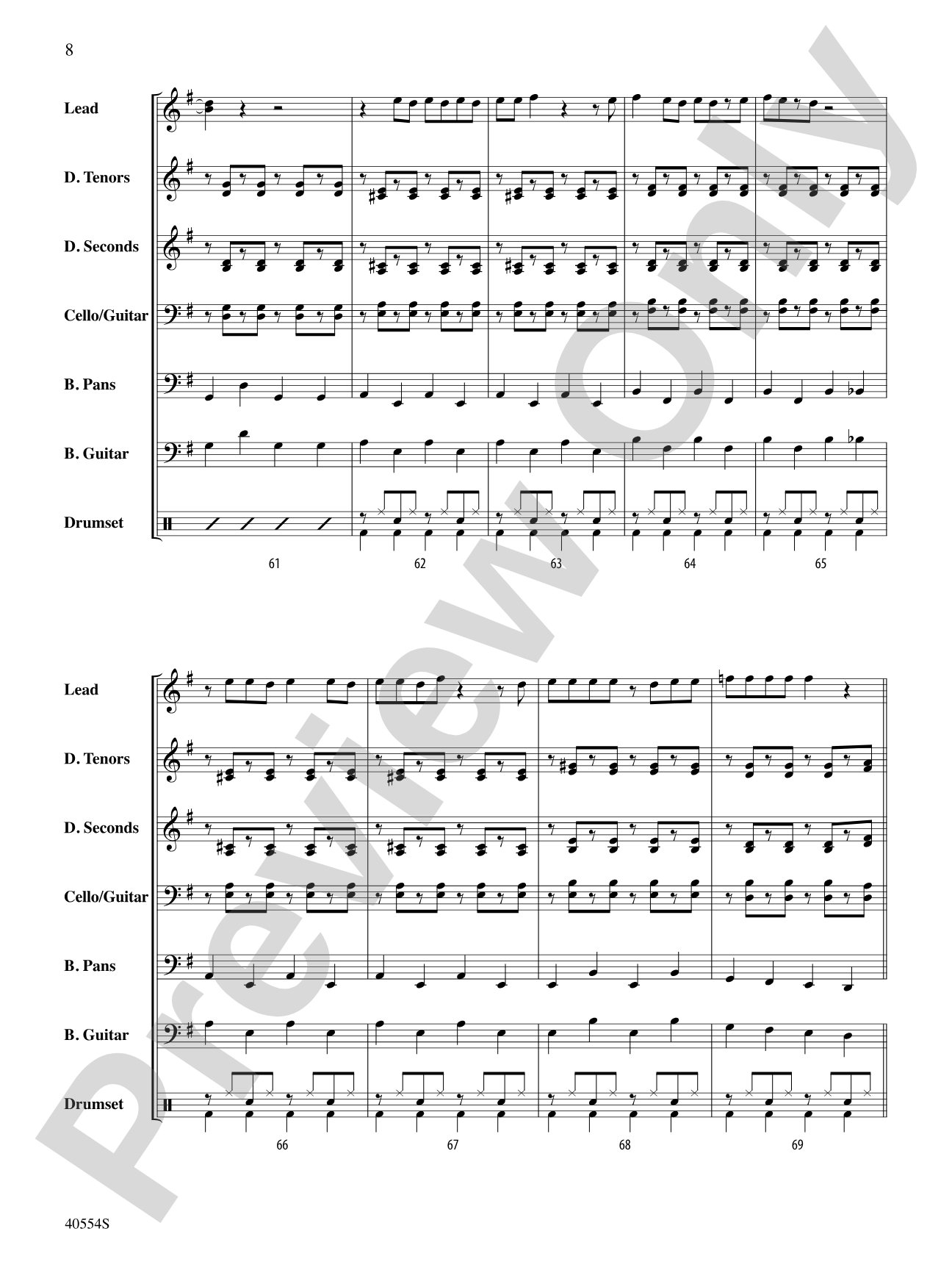 Bang the Drum All Day: Steel Drum Conductor Score & Parts
