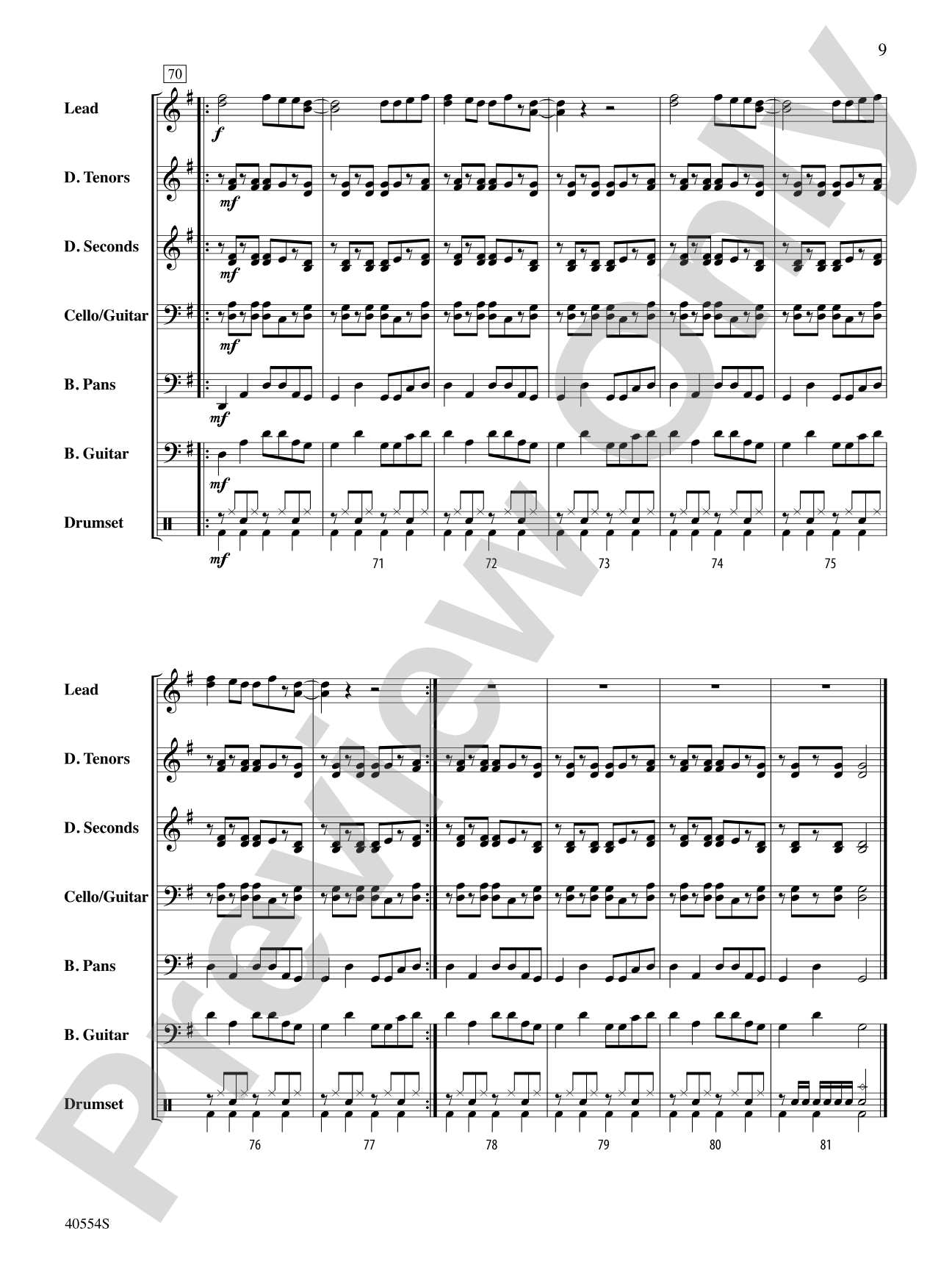 Bang the Drum All Day: Steel Drum Conductor Score & Parts