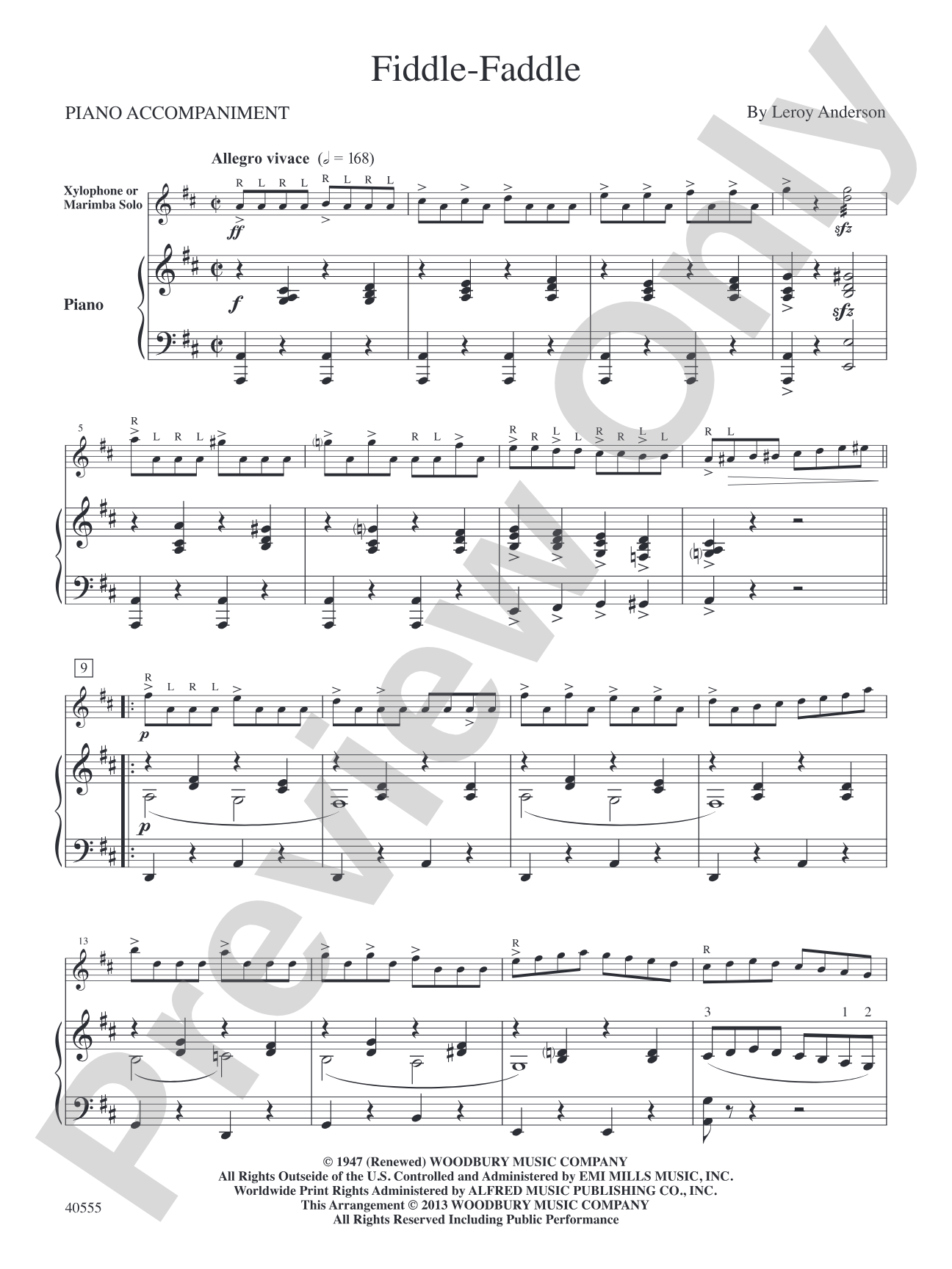 Fiddle-Faddle: Mallet Instrument Part(s)