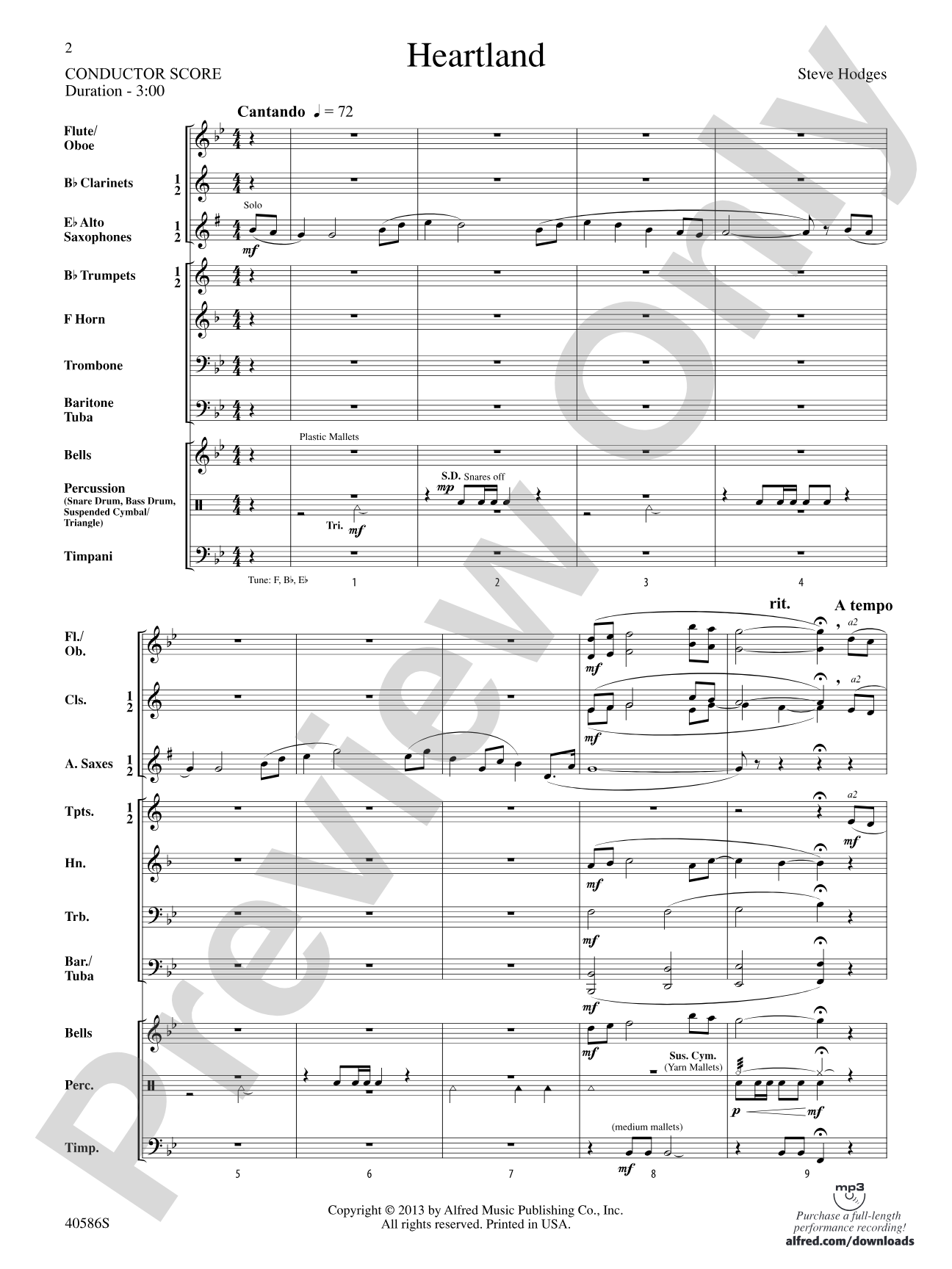 Heartland: Concert Band Conductor Score & Parts