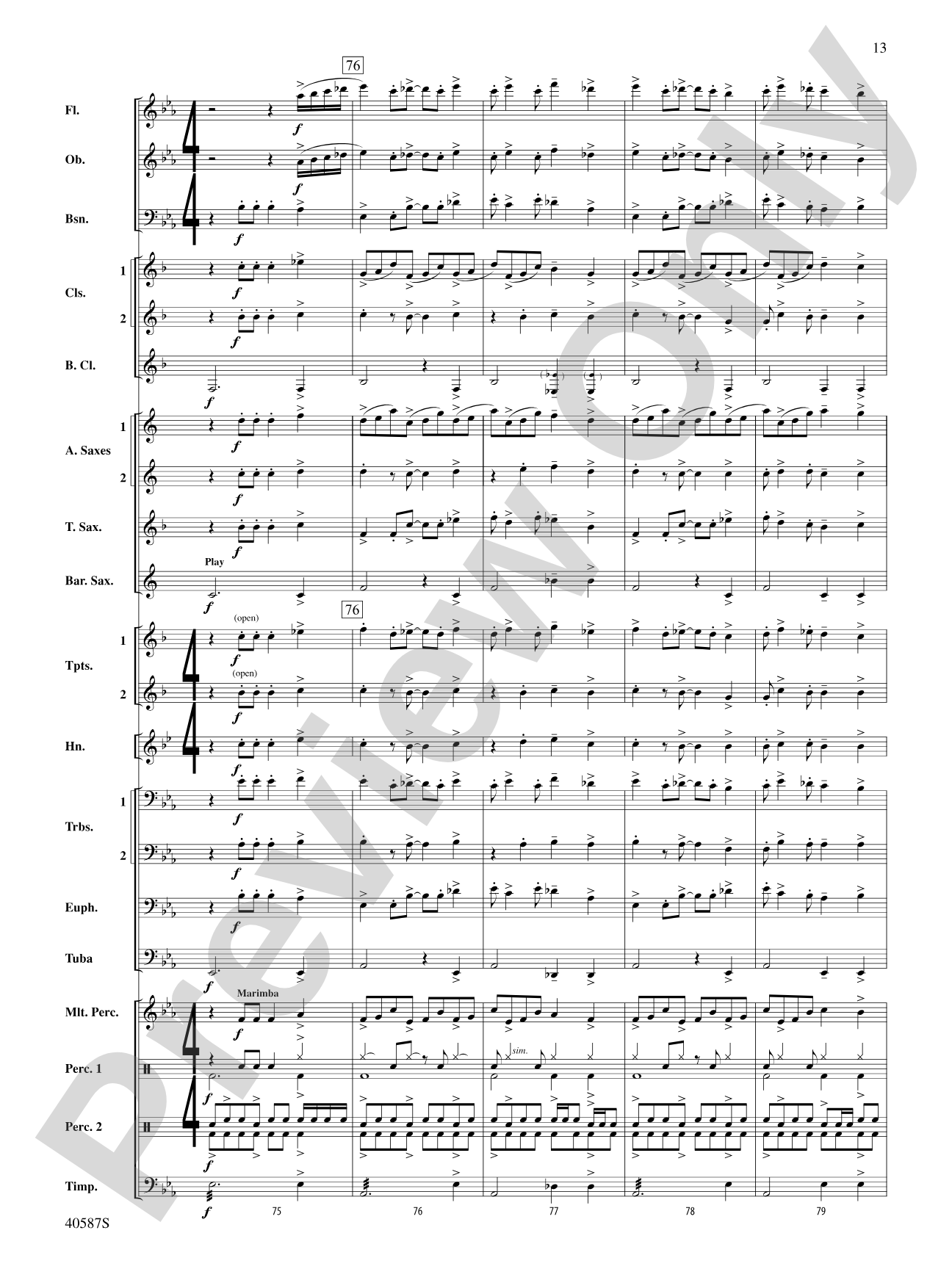 Rondo Picoso: Concert Band Conductor Score & Parts