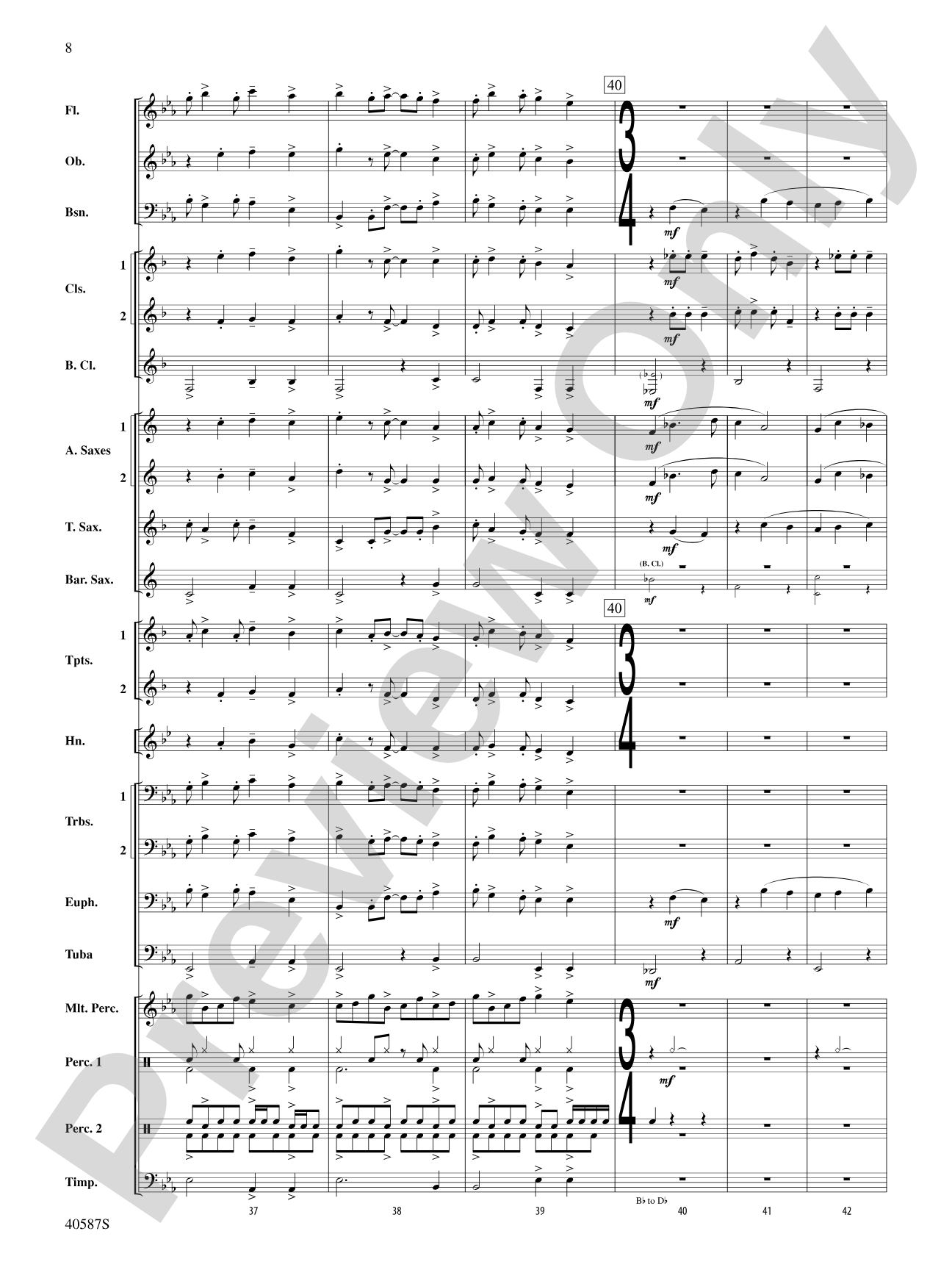 Rondo Picoso: Concert Band Conductor Score & Parts
