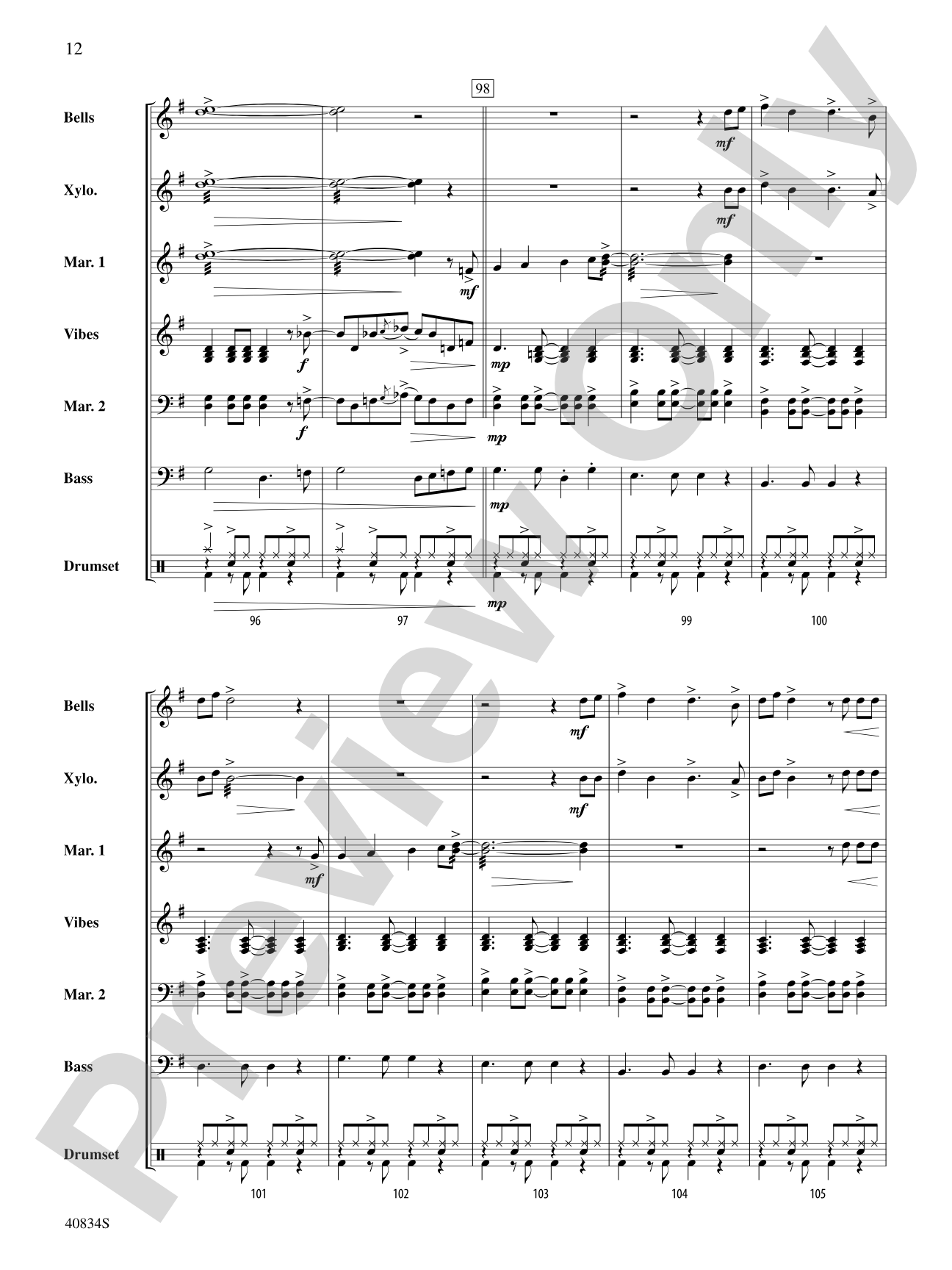 A Beatles Medley: 1963–'64: Percussion Ensemble Conductor Score & Parts