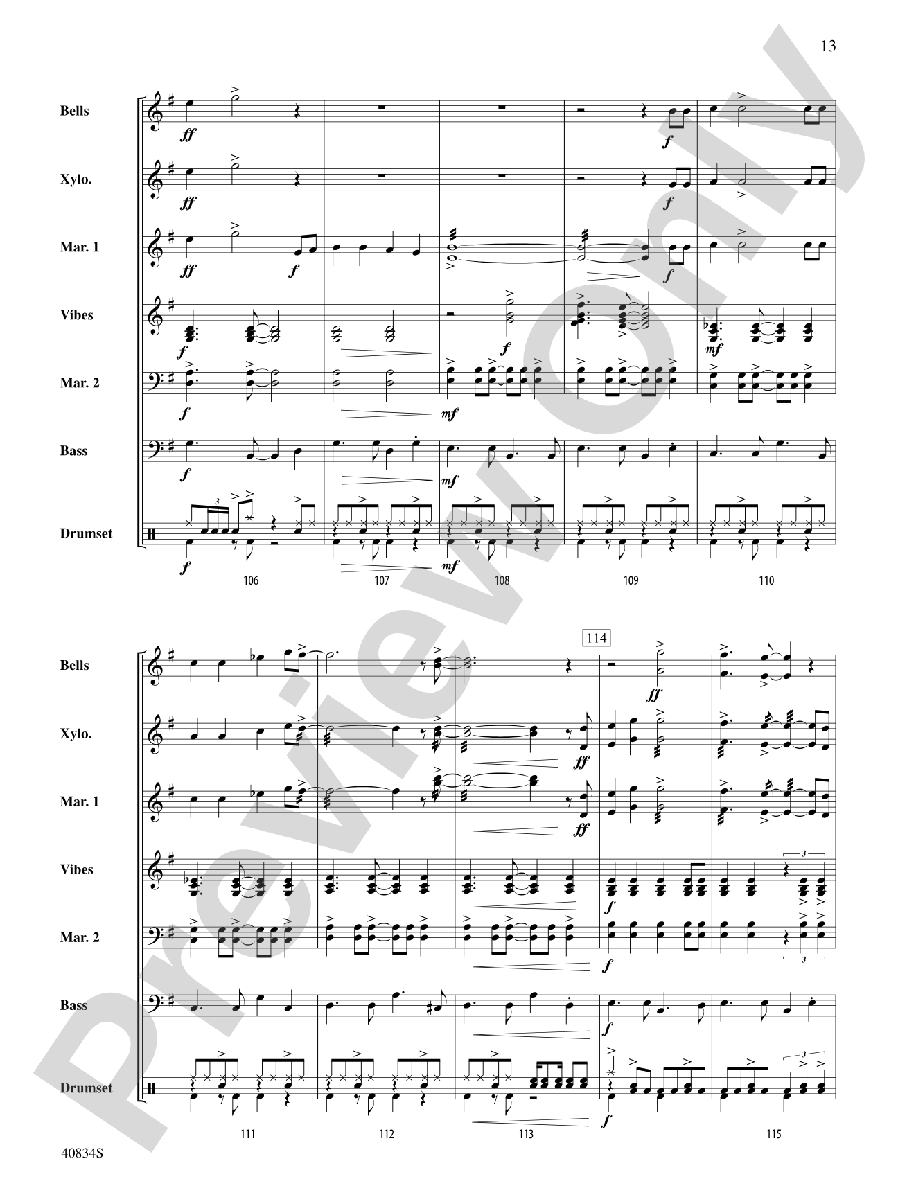 A Beatles Medley: 1963–'64: Percussion Ensemble Conductor Score & Parts