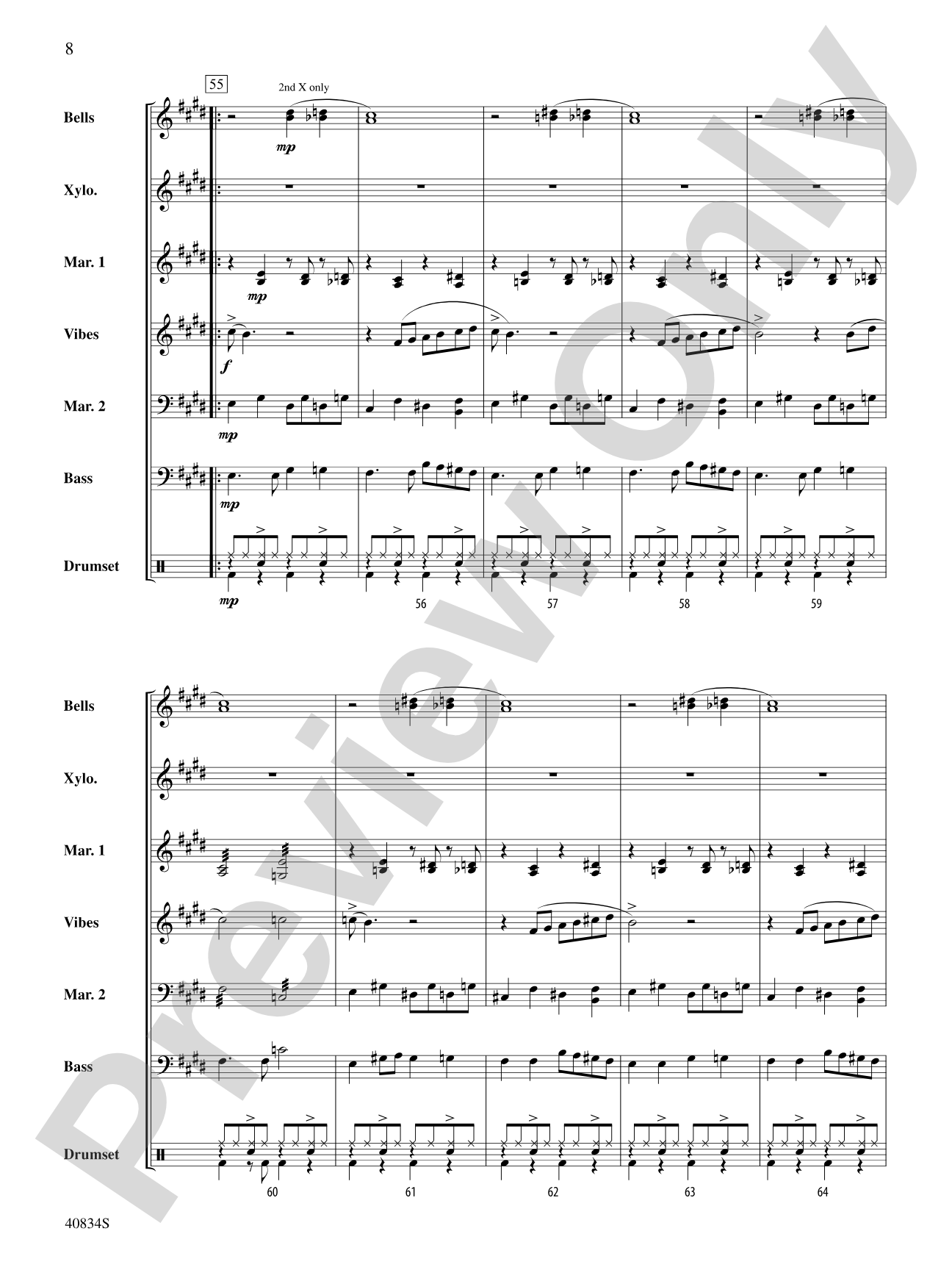 A Beatles Medley: 1963–'64: Percussion Ensemble Conductor Score & Parts
