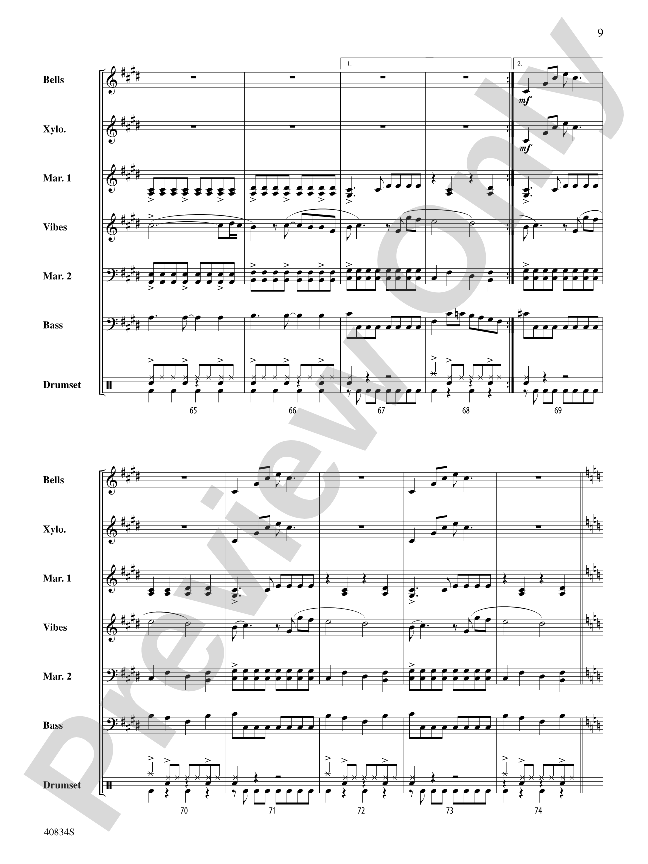 A Beatles Medley: 1963–'64: Percussion Ensemble Conductor Score & Parts
