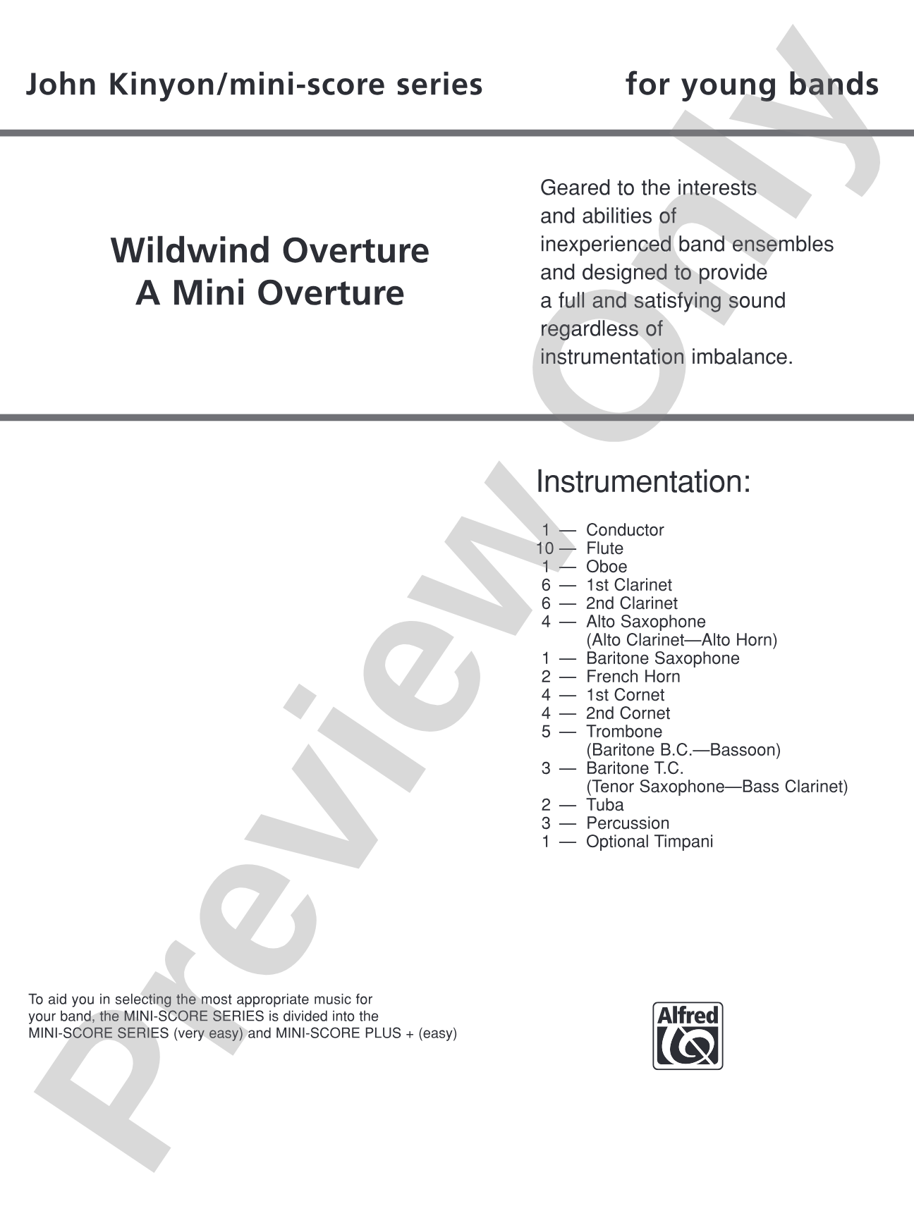 Wildwind Overture: Concert Band Conductor Score & Parts