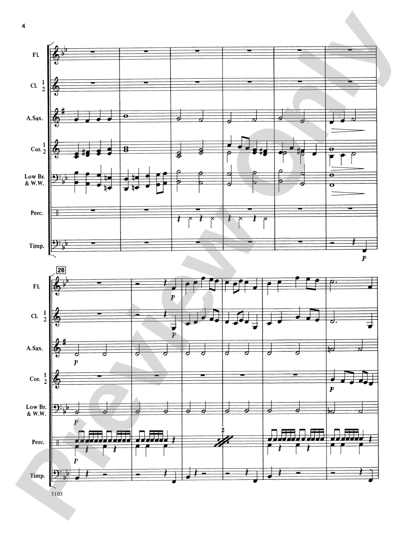 Wildwind Overture: Concert Band Conductor Score & Parts