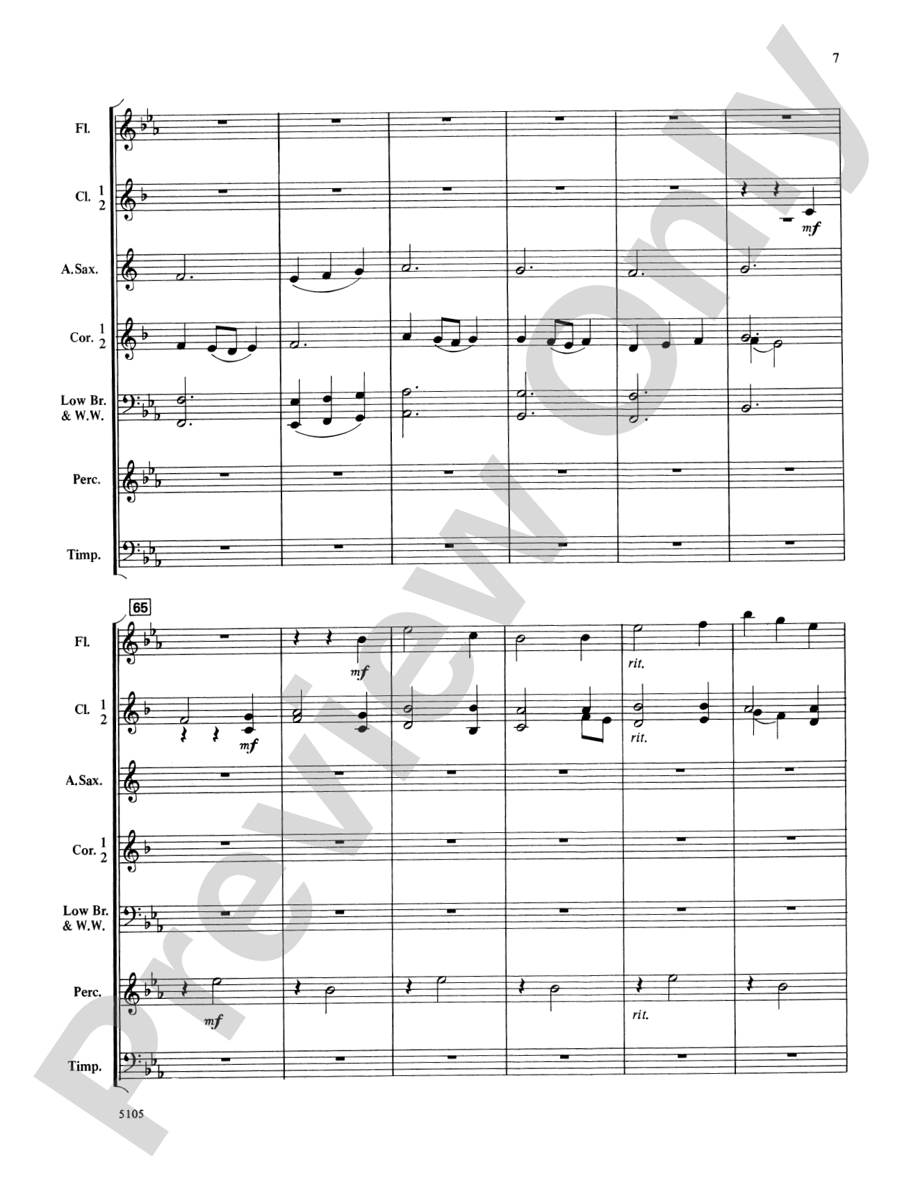Wildwind Overture: Concert Band Conductor Score & Parts