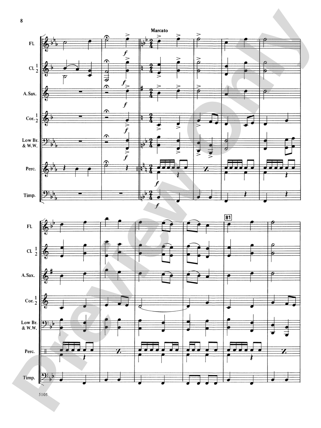 Wildwind Overture: Concert Band Conductor Score & Parts