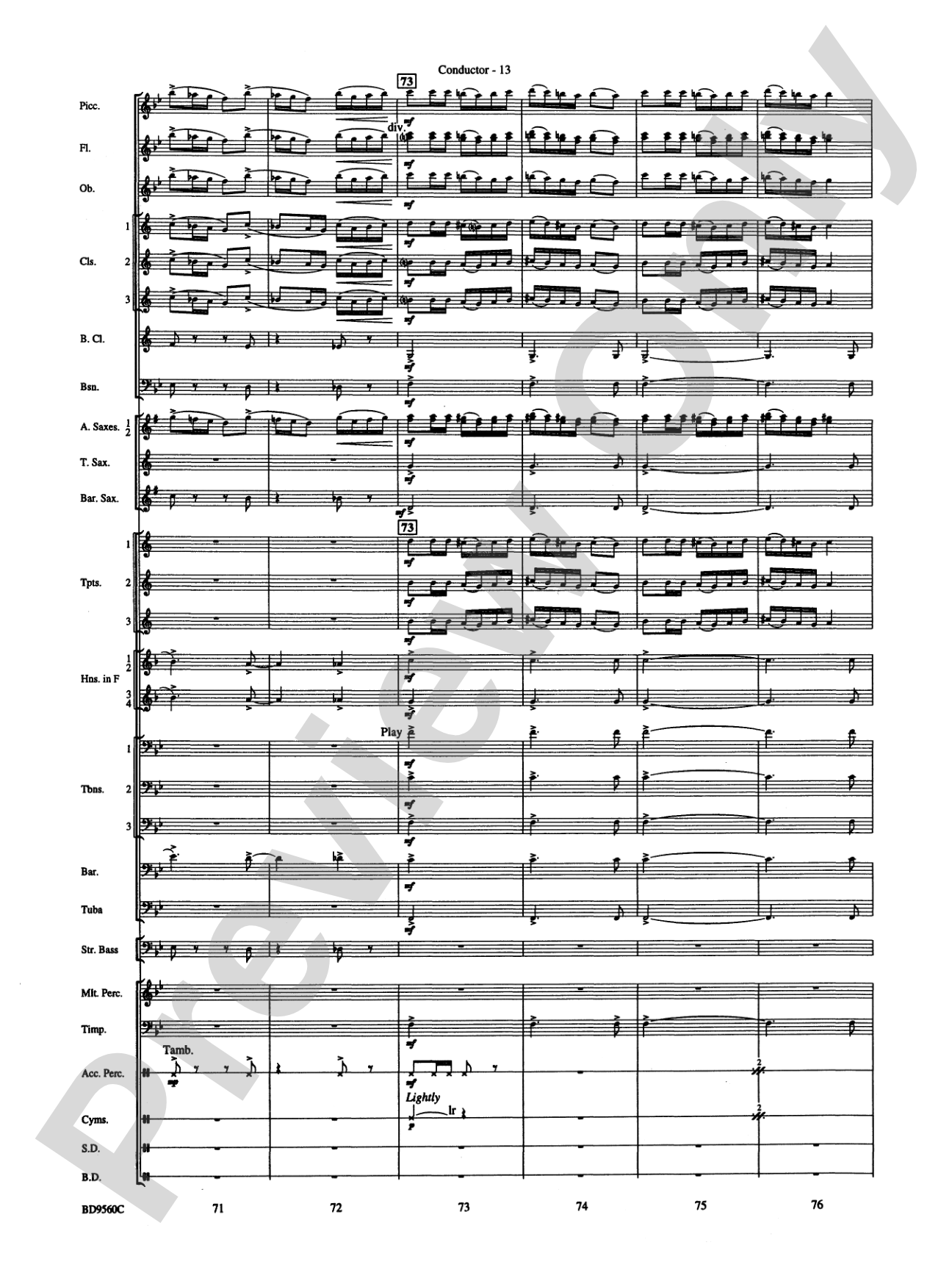 Waterdance: Concert Band Conductor Score & Parts