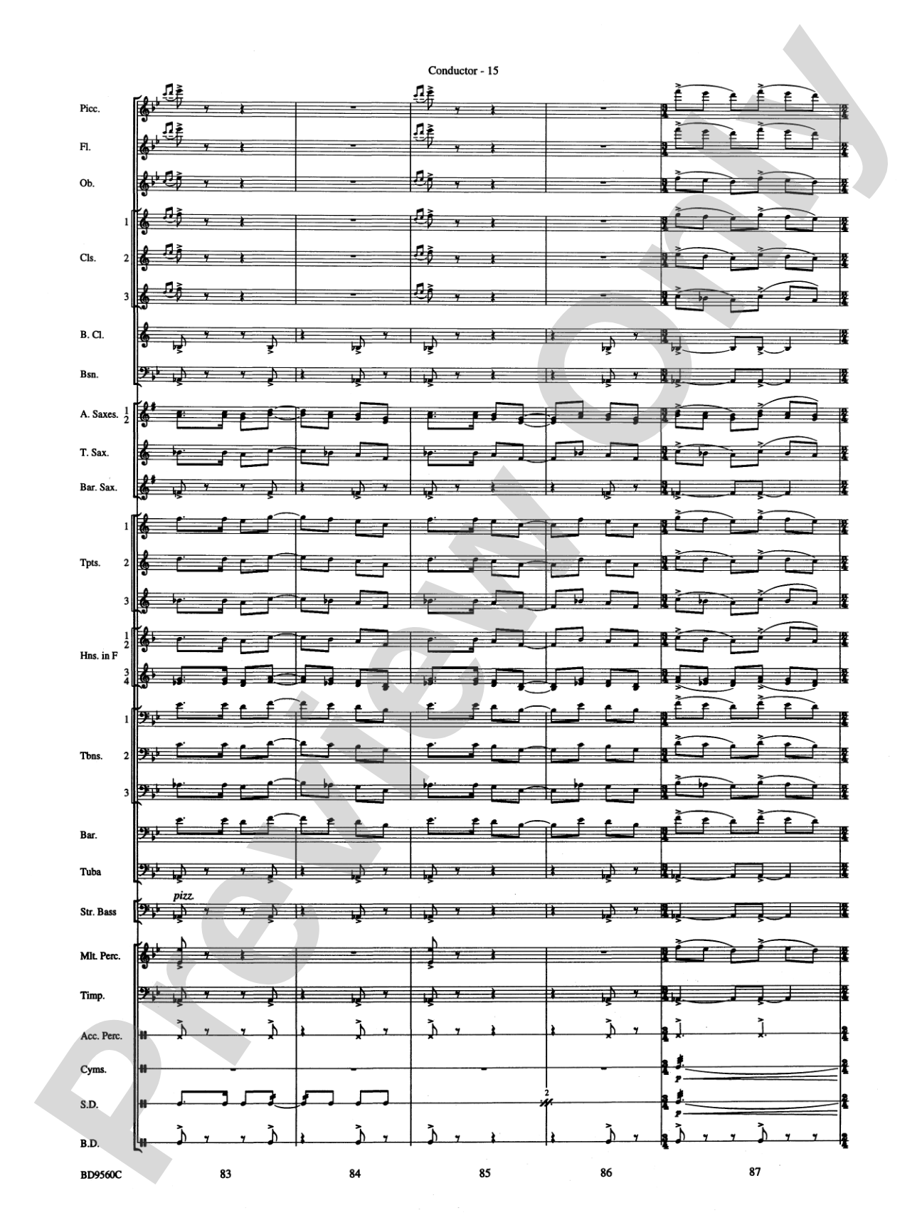 Waterdance: Concert Band Conductor Score & Parts