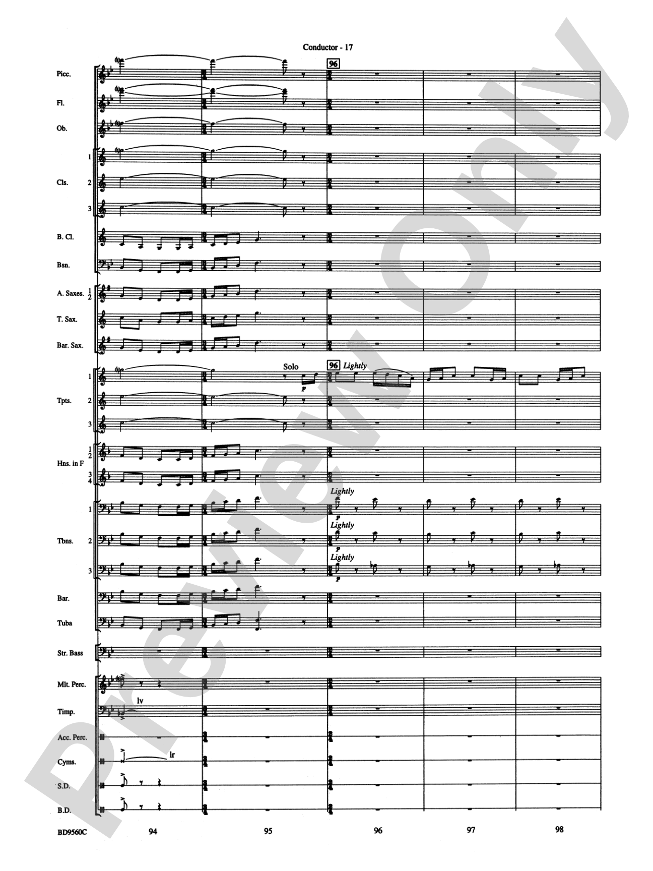 Waterdance: Concert Band Conductor Score & Parts