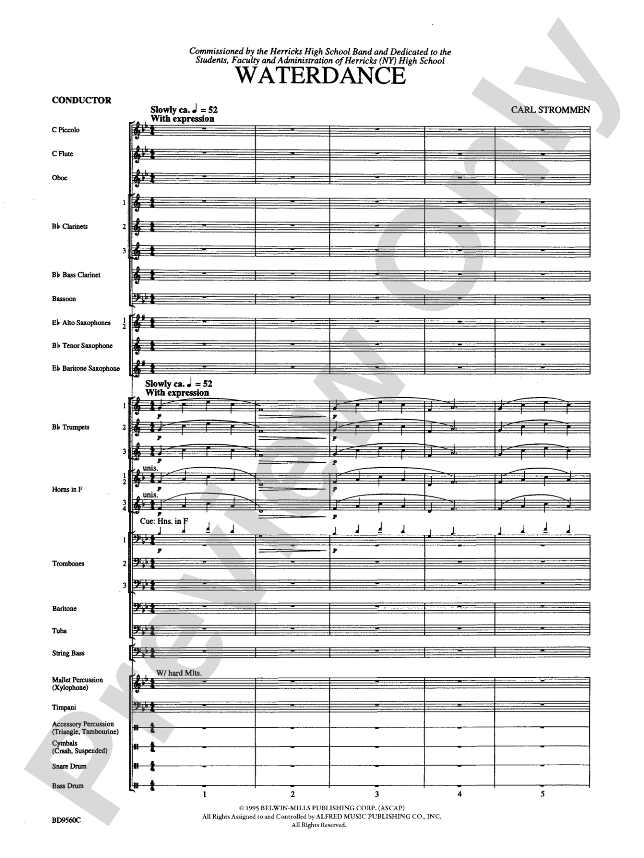 Waterdance: Concert Band Conductor Score & Parts