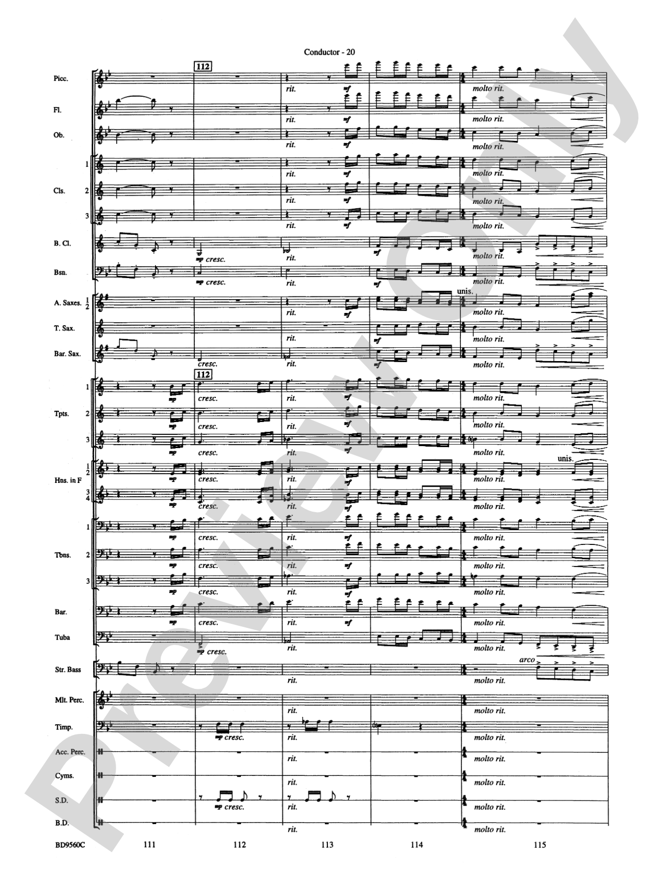 Waterdance: Concert Band Conductor Score & Parts