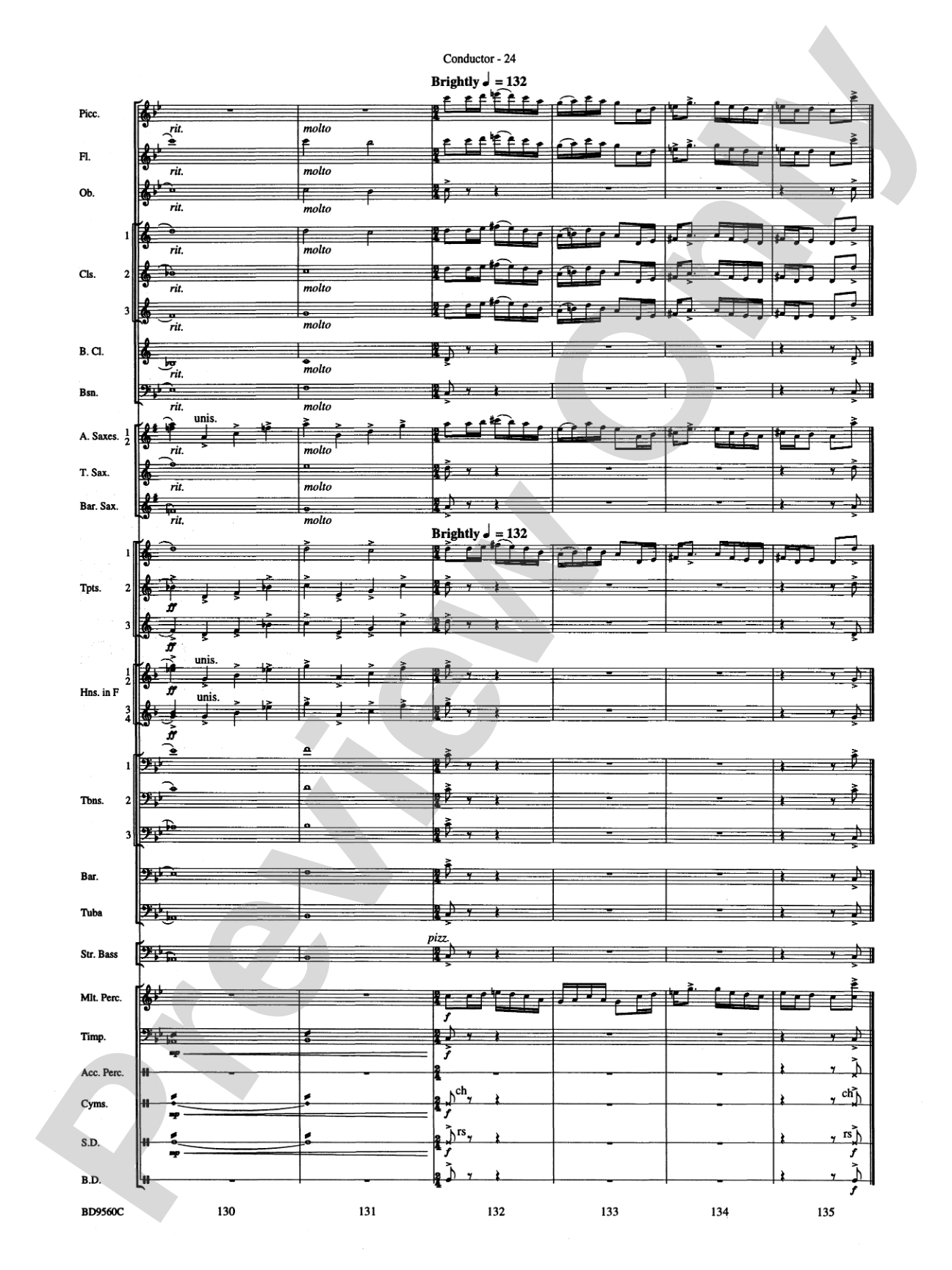 Waterdance: Concert Band Conductor Score & Parts