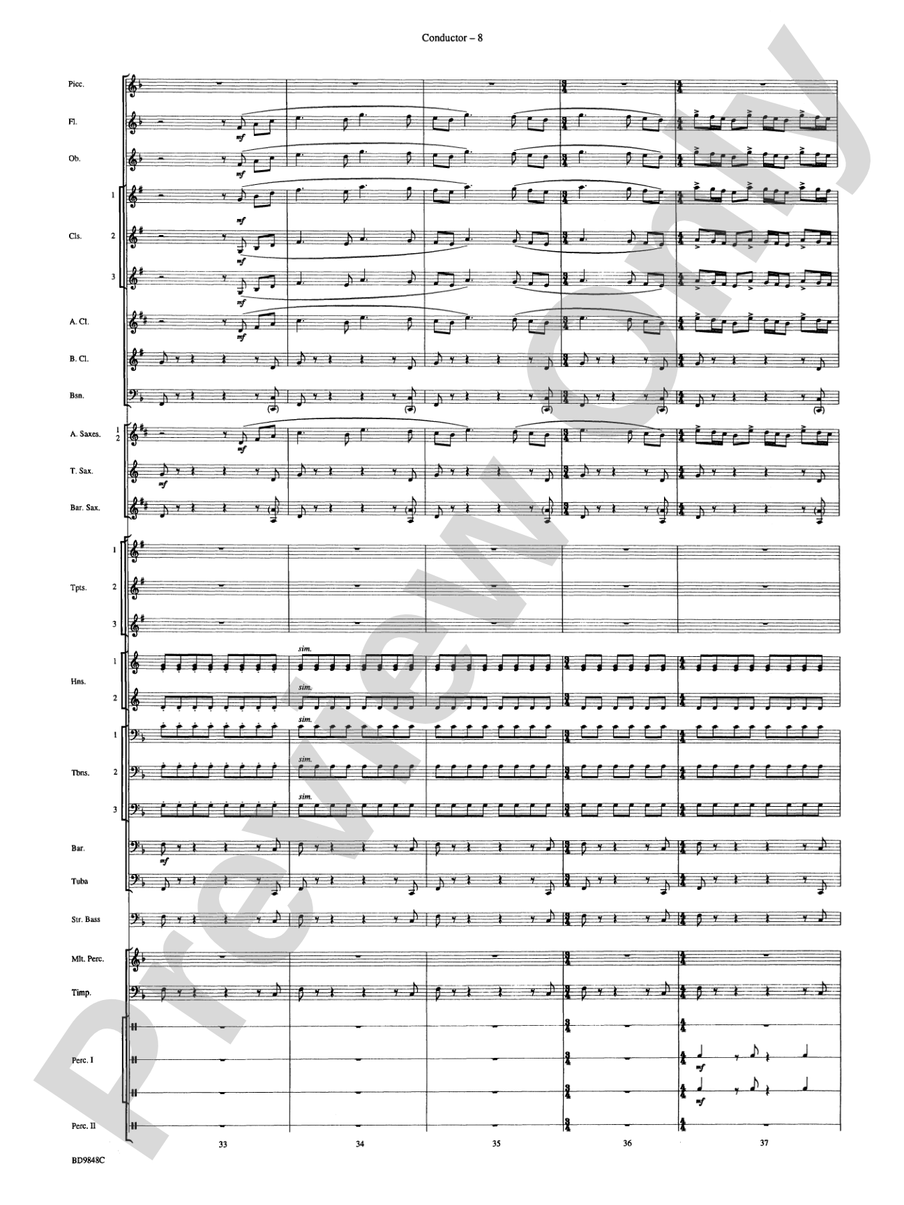 Shivaree: Concert Band Conductor Score & Parts