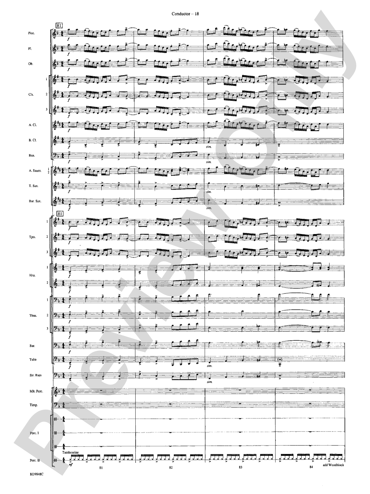 Shivaree: Concert Band Conductor Score & Parts